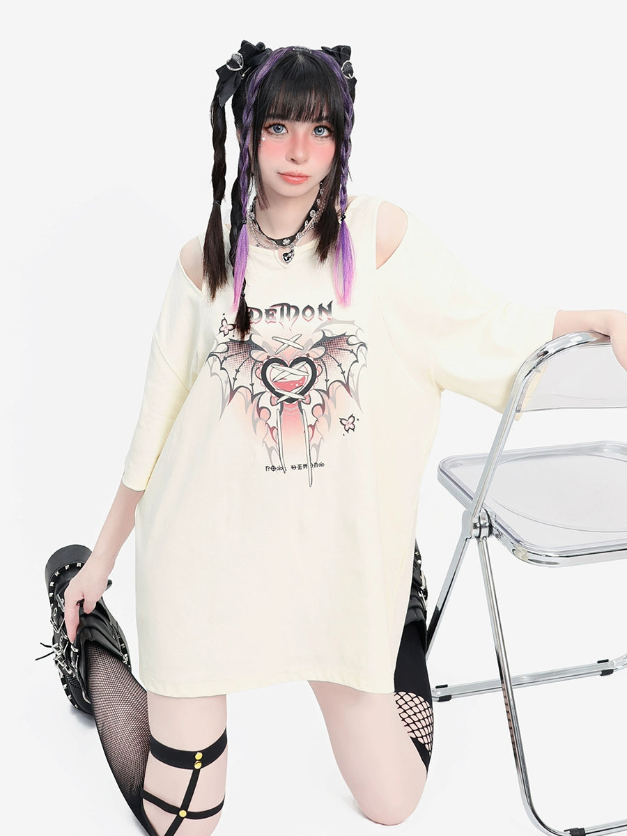 CATWISH Subculture Charm Heart Cat T-Shirt