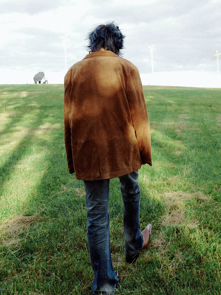 BIZZCUT Vintage Hippie Era Suede Trench Coat