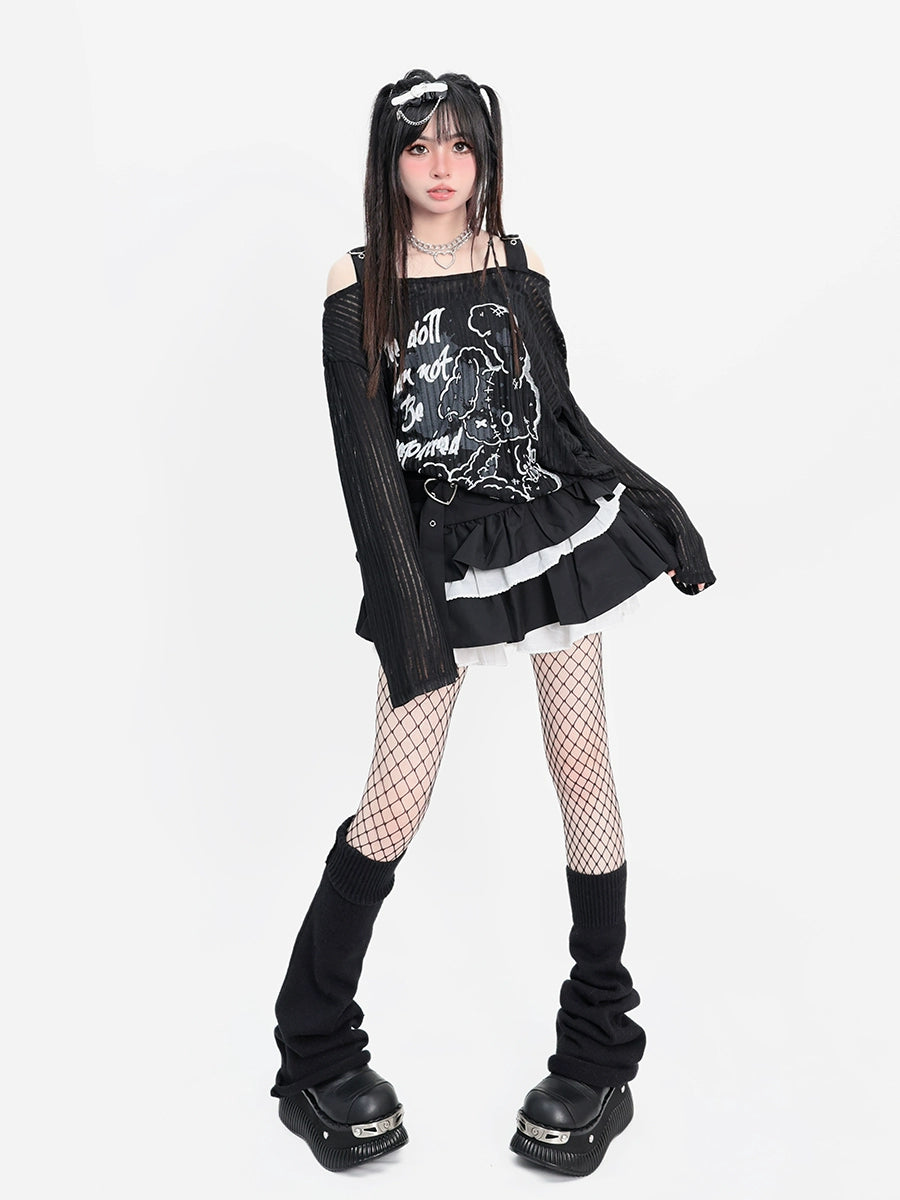 CATWISH Subculture Diablo Doll Off-Shoulder Long Sleeves