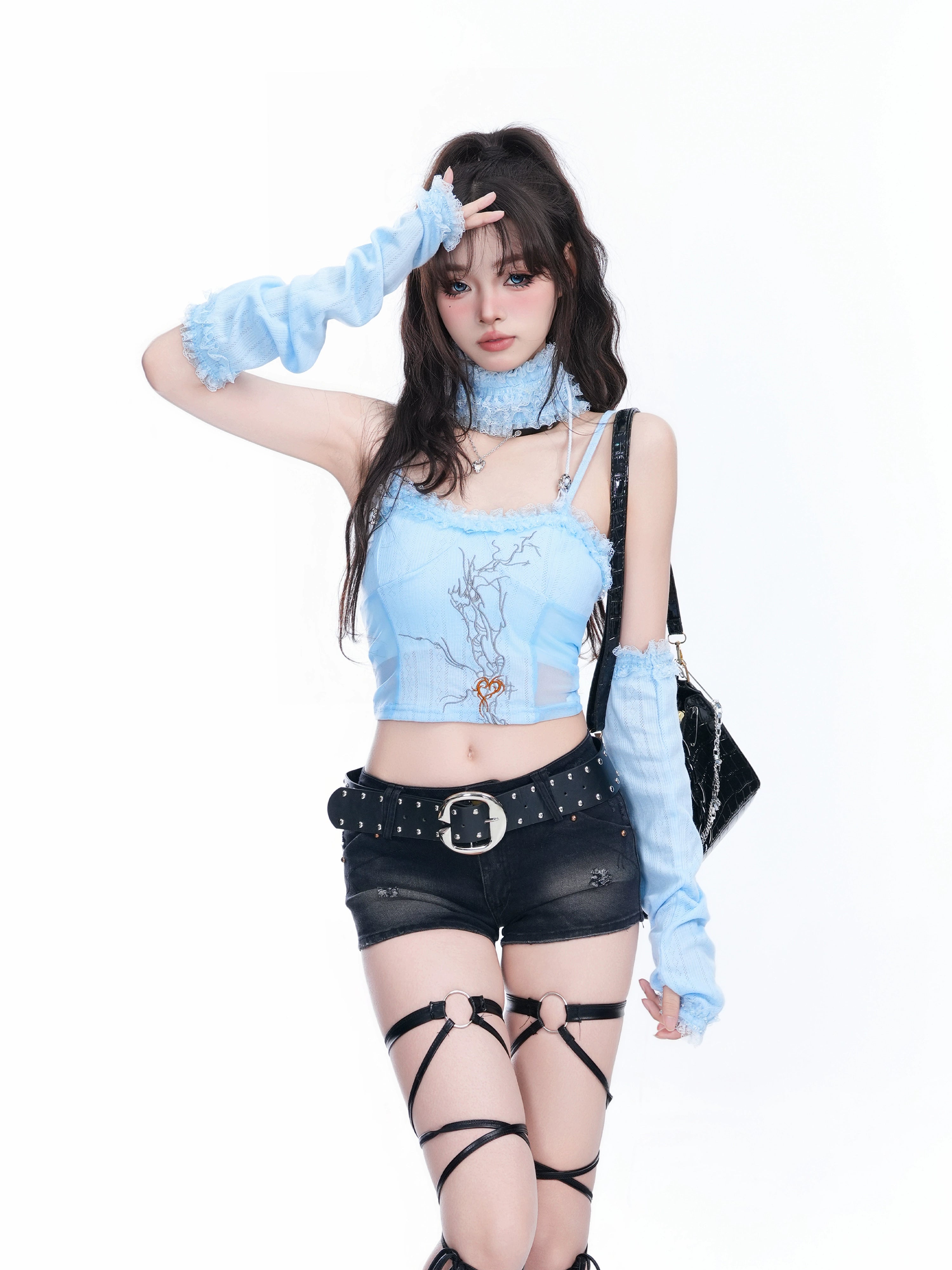 SMALL BALLS Y2K Spice Girl Lace Slim Set