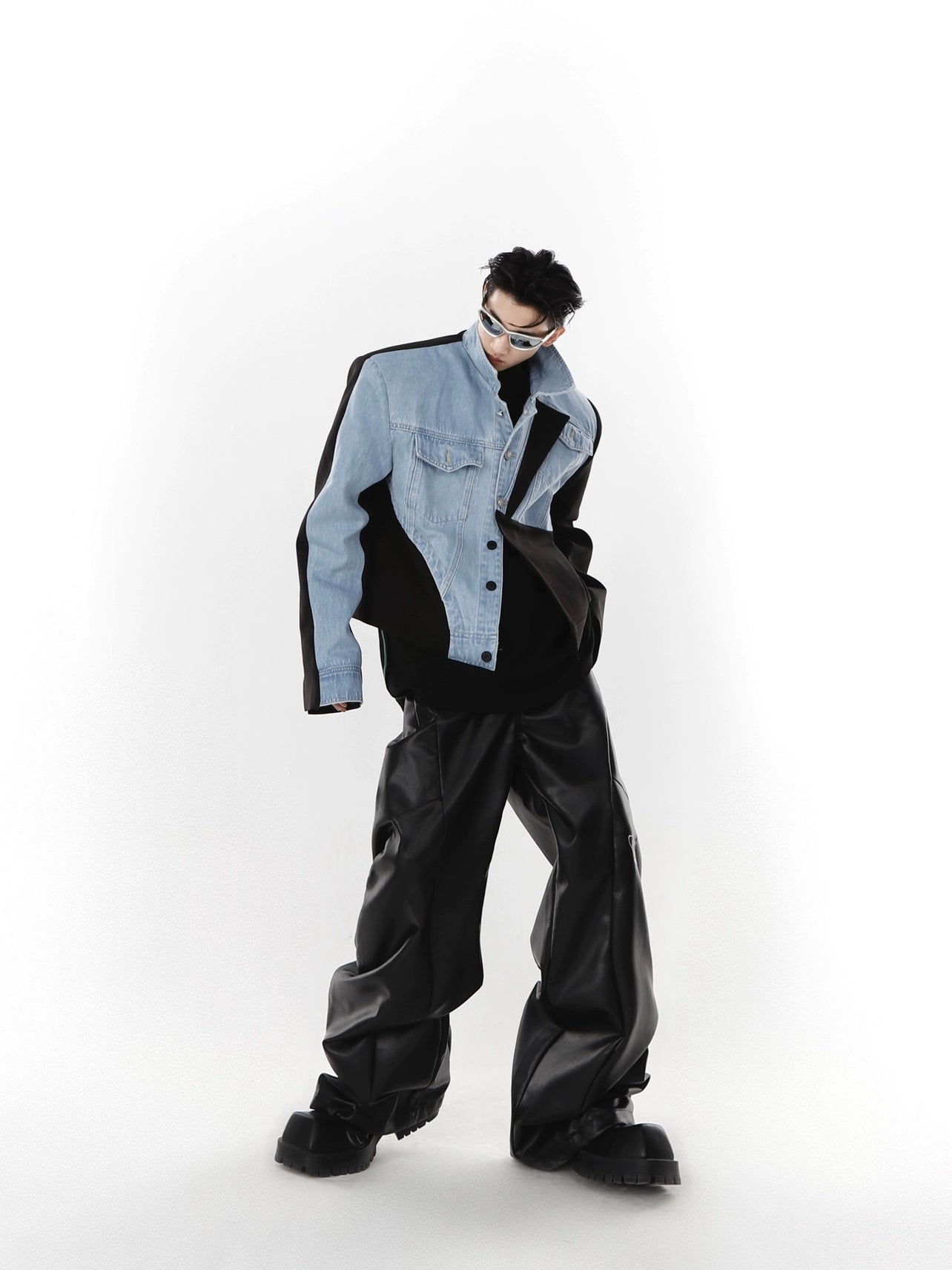 Argue Culture Trendsetter Deconstructed Denim Suit Top