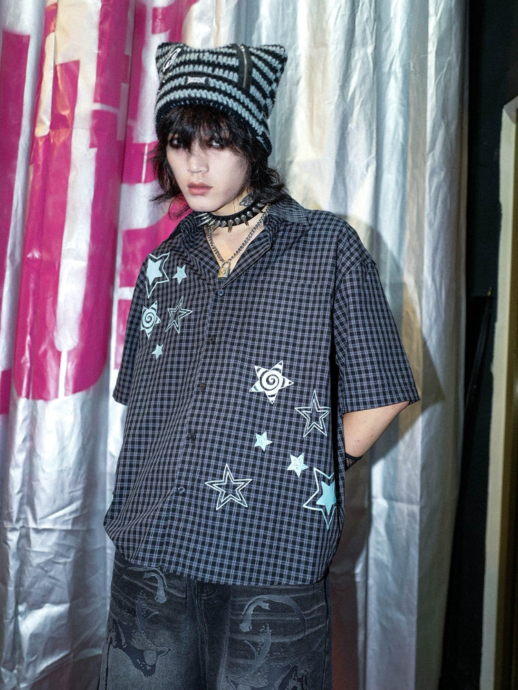 BIZZCUT Subculture Y2K Summer Star Short Sleeve Shirt