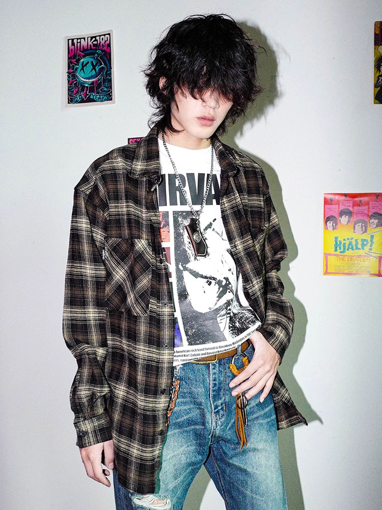 BIZZCUT American Rock Vintage Plaid Shirt