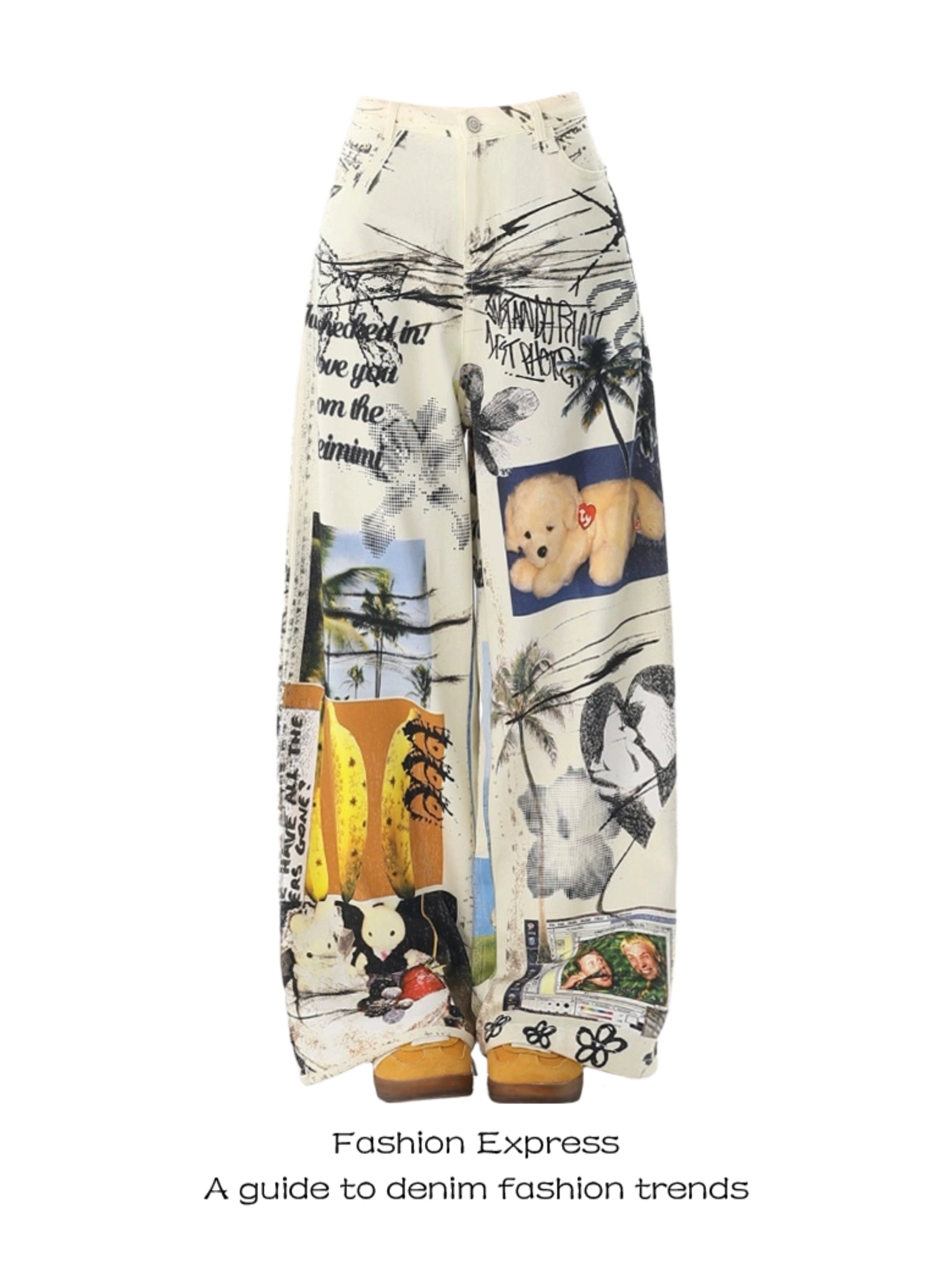 Fashion Express Cartoon Puppy Print Casual Pants