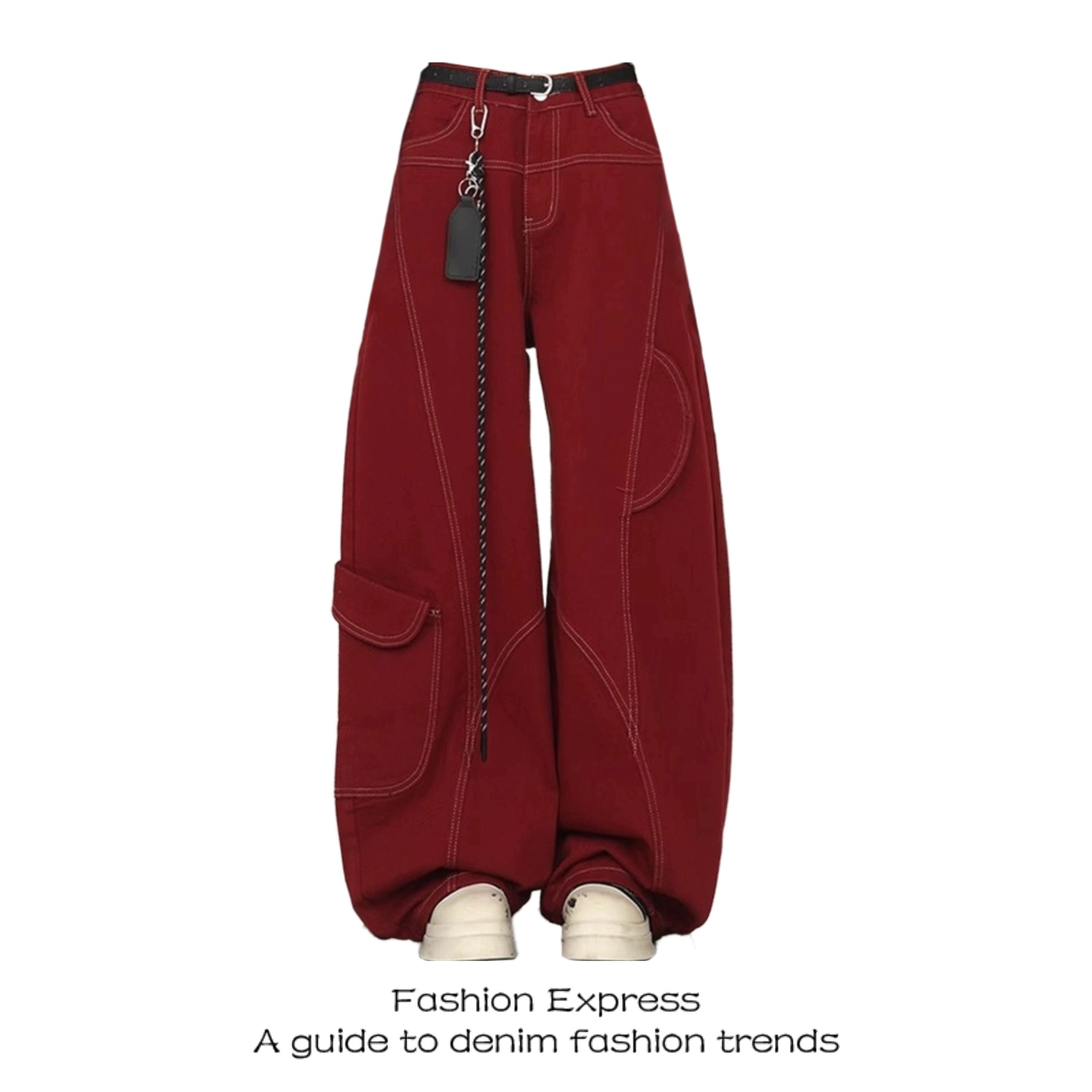 Fashion Express Hip Hop Trendy Red Jeans