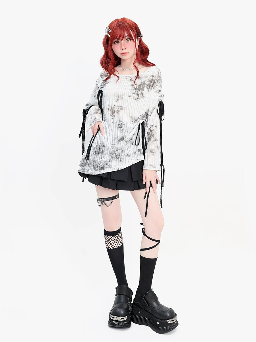 CATWIS Y2K Mist Dream Drawstring Long Sleeve
