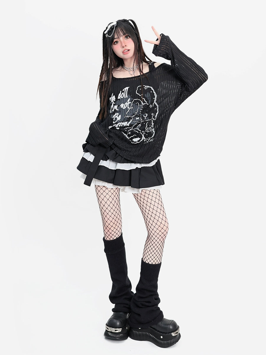 CATWISH Subculture Diablo Doll Off-Shoulder Long Sleeves