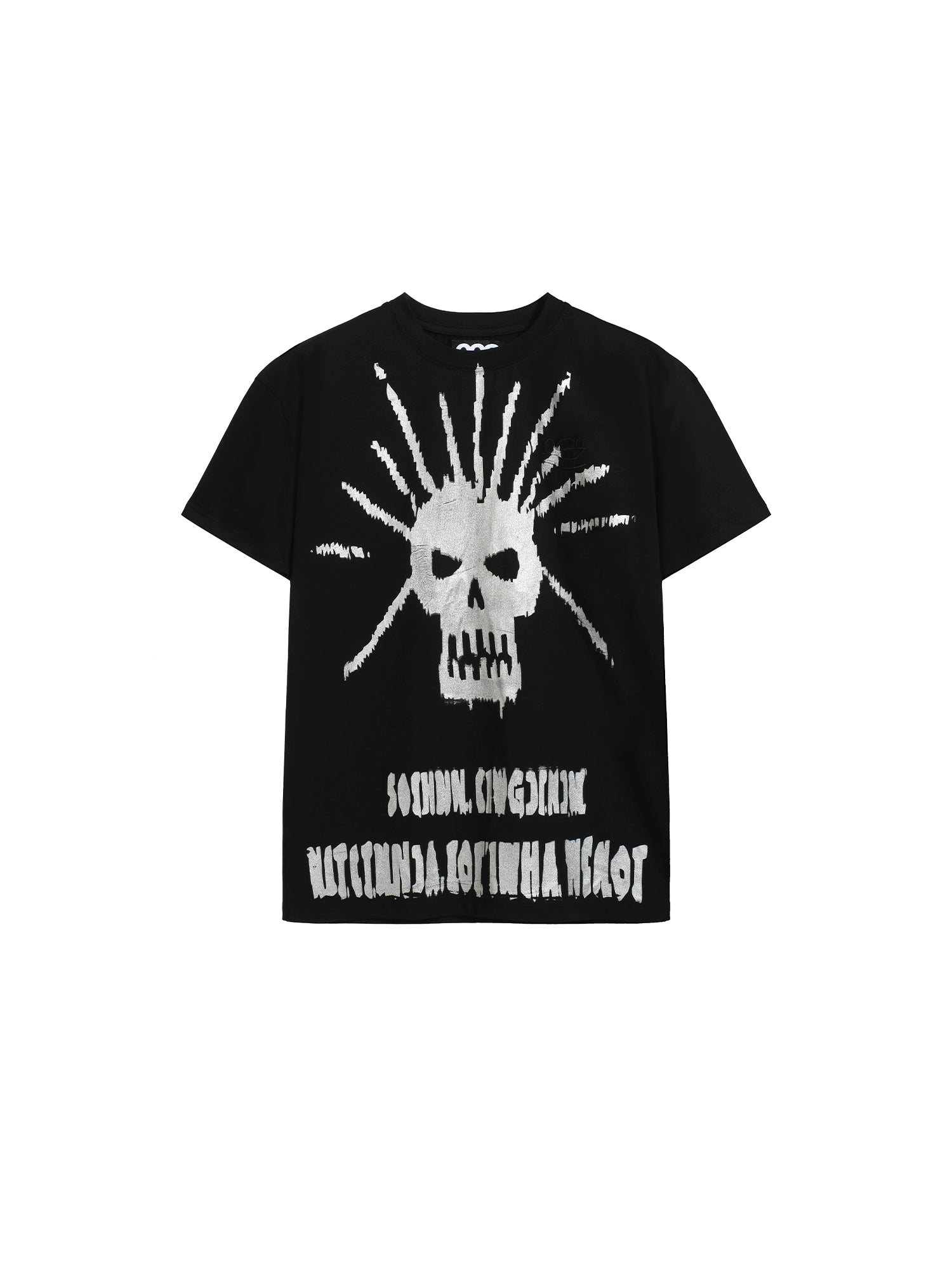 NOTHINGNESS WORLD Y2K Skull Print Fitted T-Shirt
