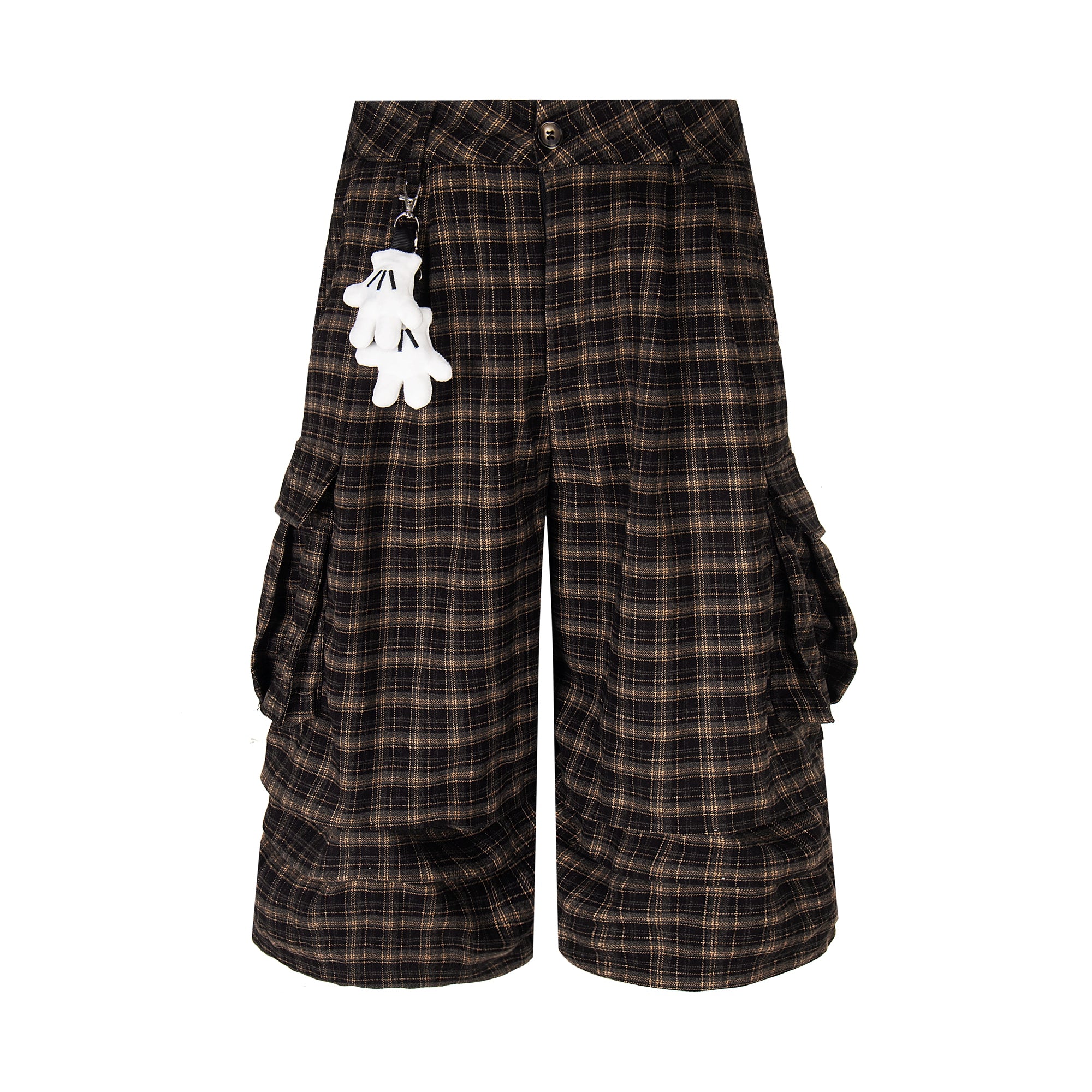 BLACKLISTS American Vintage Pleated Multi-Pocket Plaid Shorts