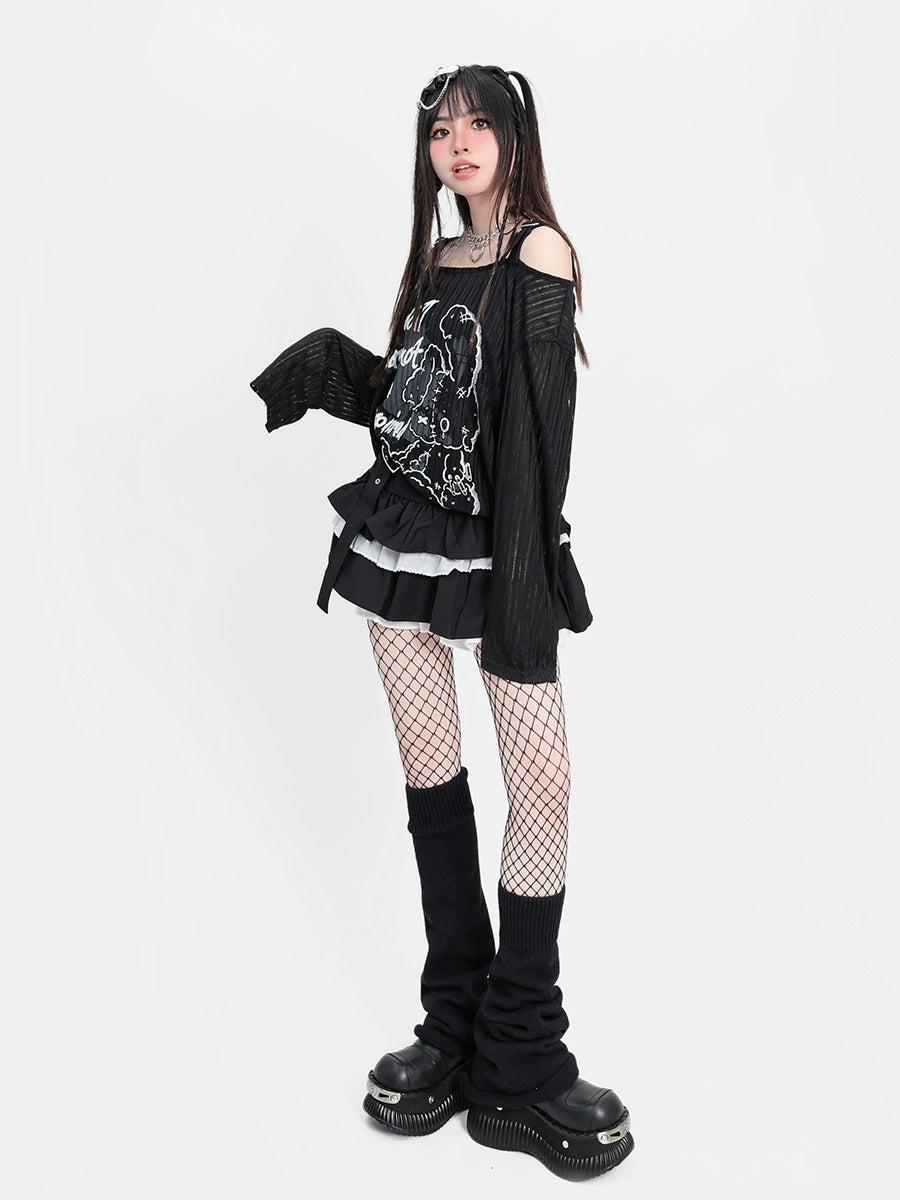 CATWISH Subculture Diablo Doll Off-Shoulder Long Sleeves