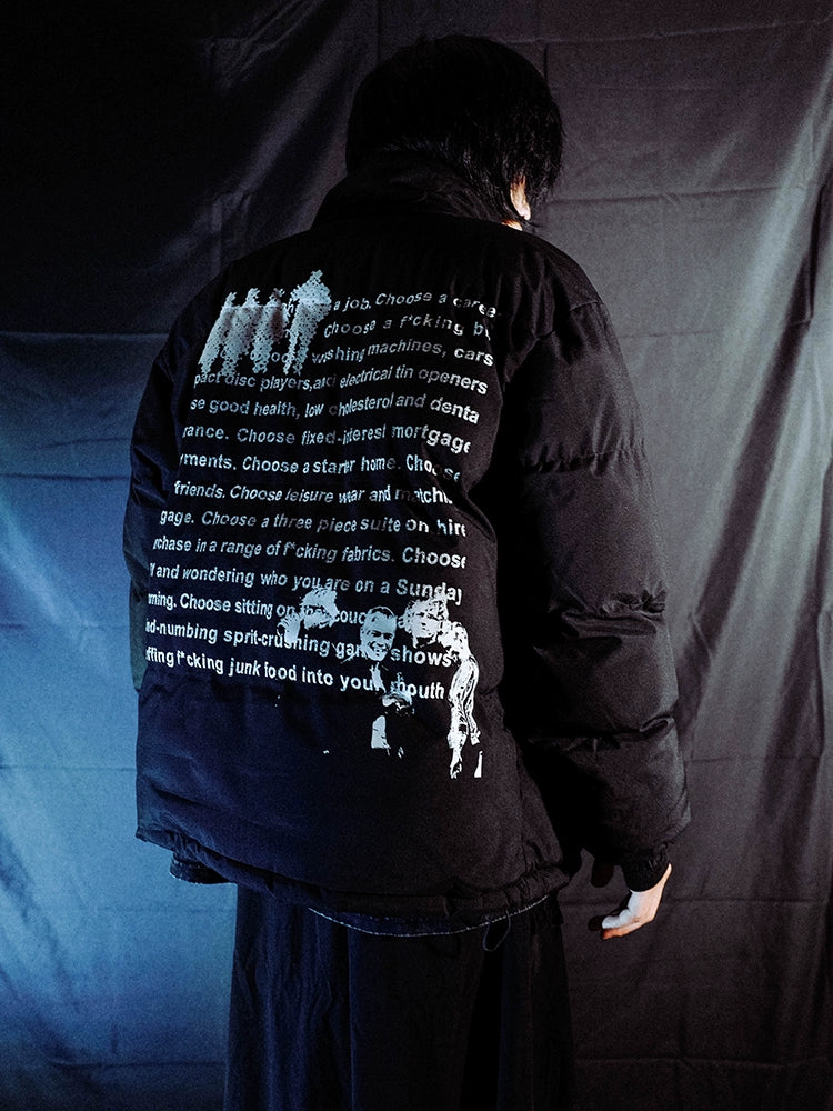 Bizzcut Y2K Dark Punk Stand-Up Neck Cotton Jacket