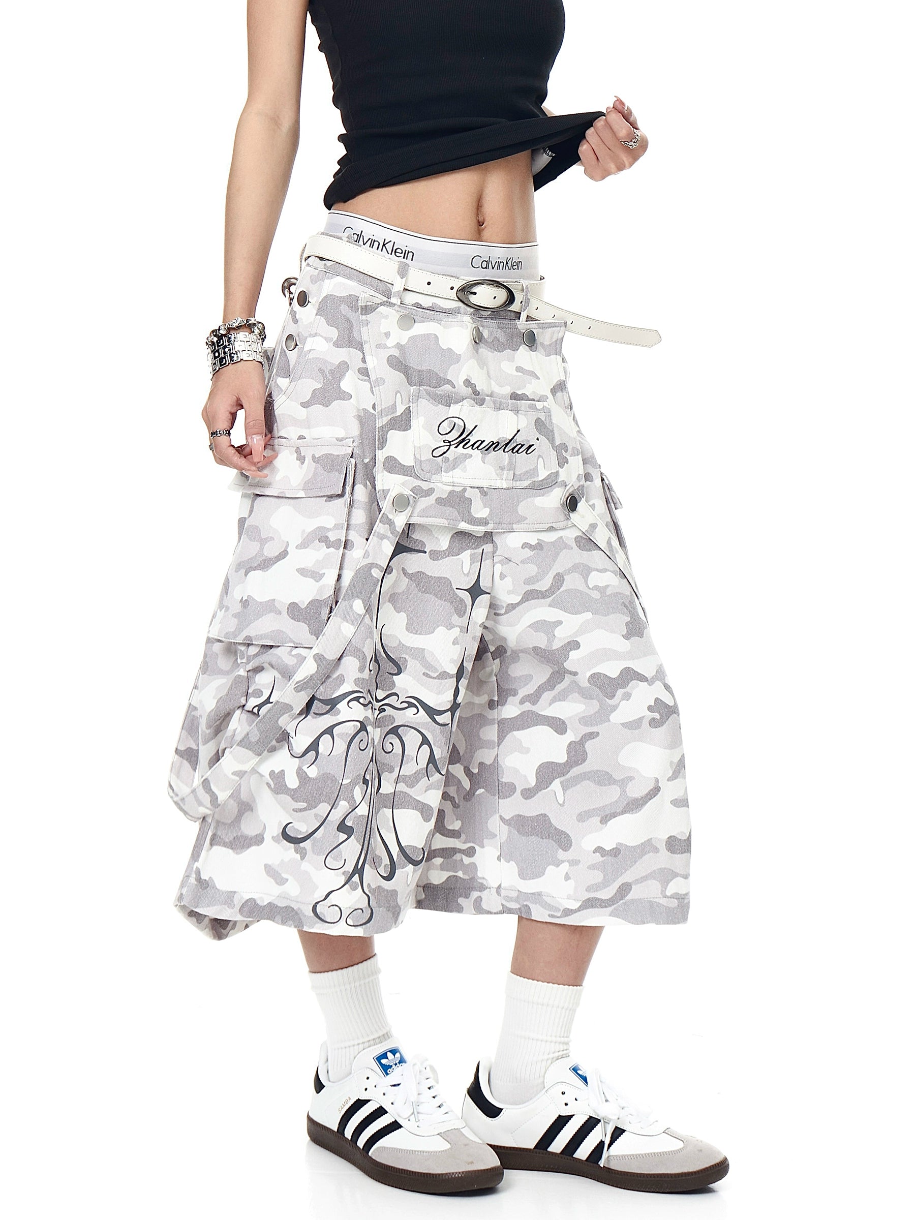 BLACKLISTS American Retro Stitched Camouflage Shorts