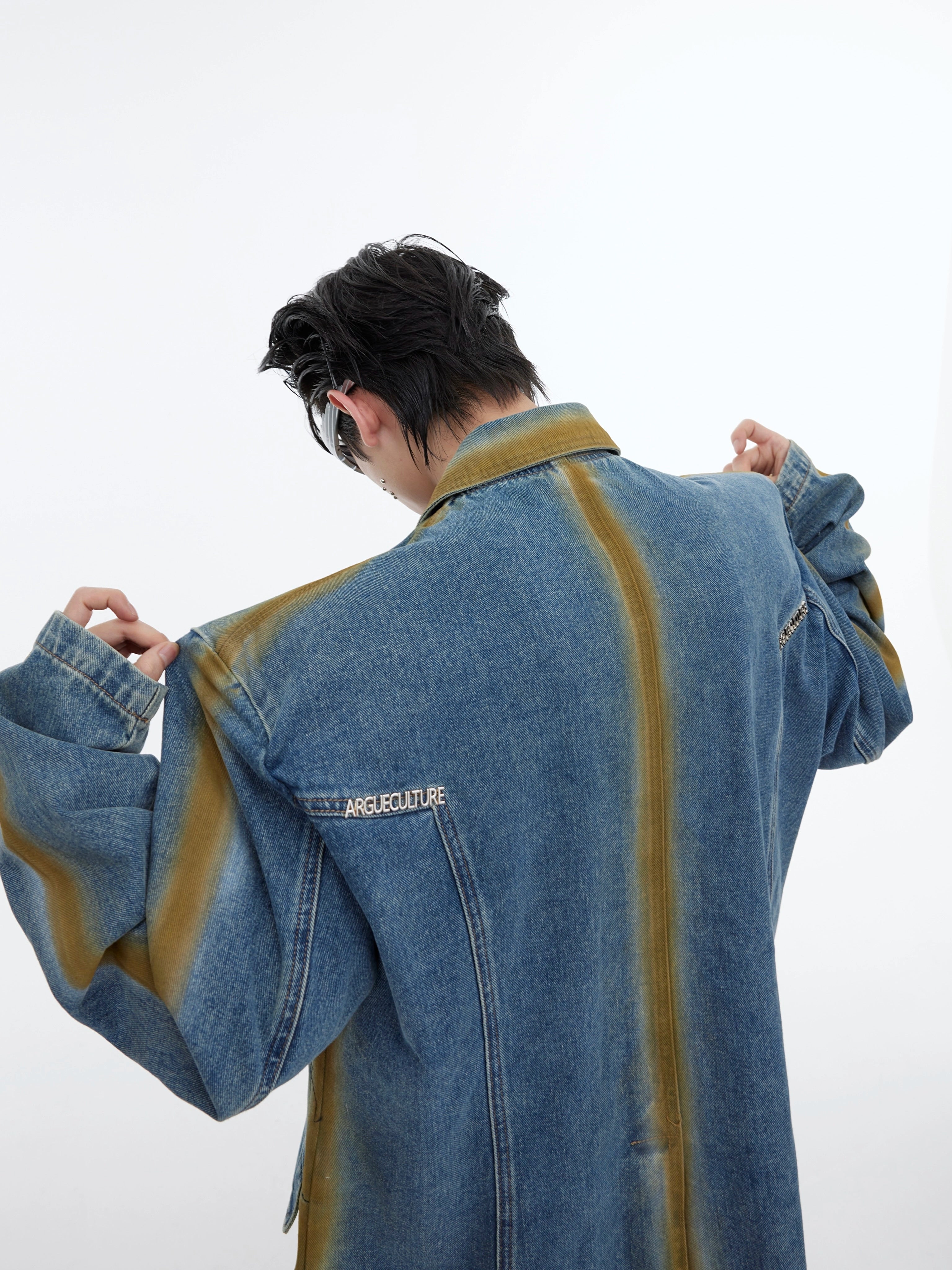 Argue Culture Vintage Denim Padded Suit Jacket