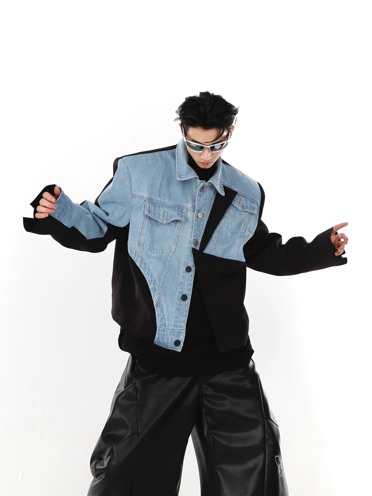 Argue Culture Trendsetter Deconstructed Denim Suit Top