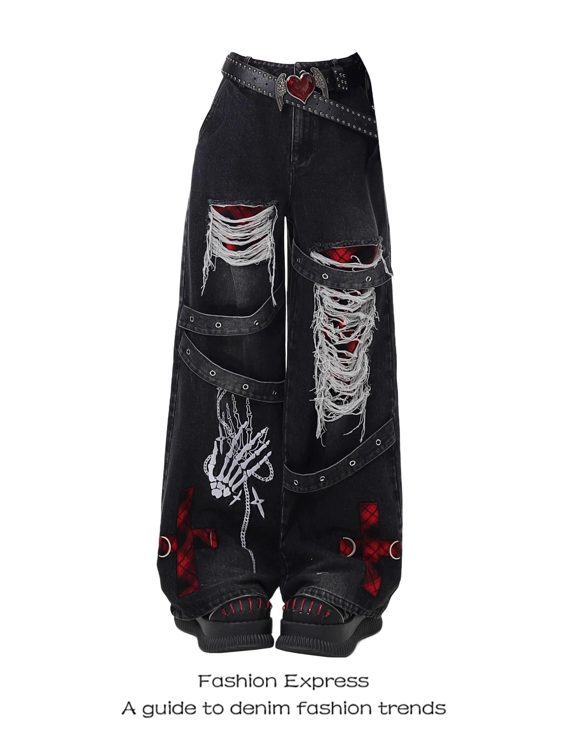 Fashion Express Punk Retro Ripped Jeans