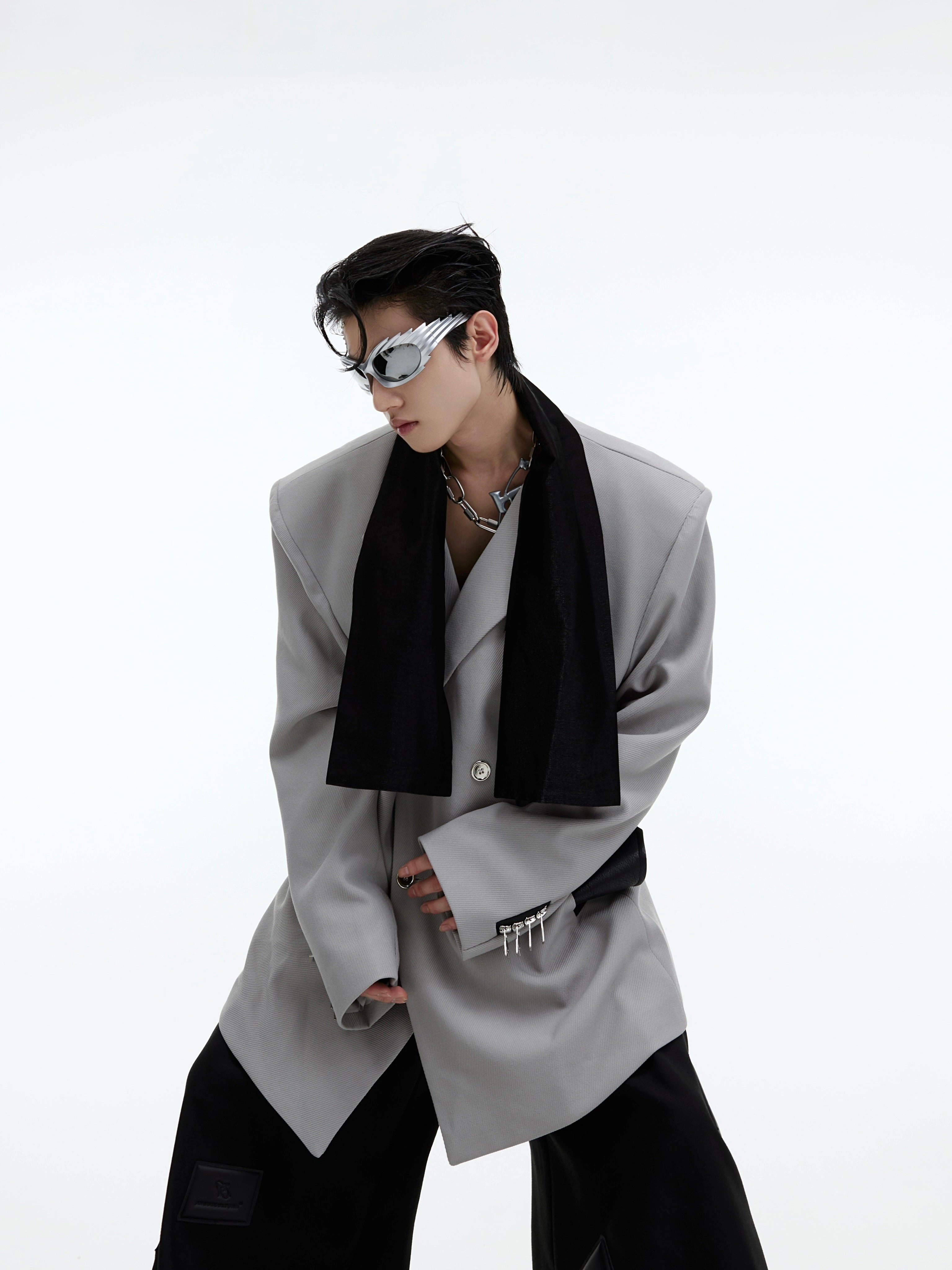 ArguE CulturE Twill Silhouette Contrasting Tie Stitched Suit Top