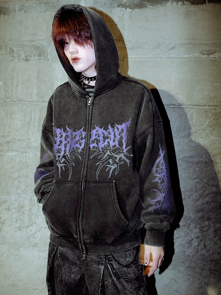 Bizzcut Dark Totem Riveted Fleece Hooded Sweater