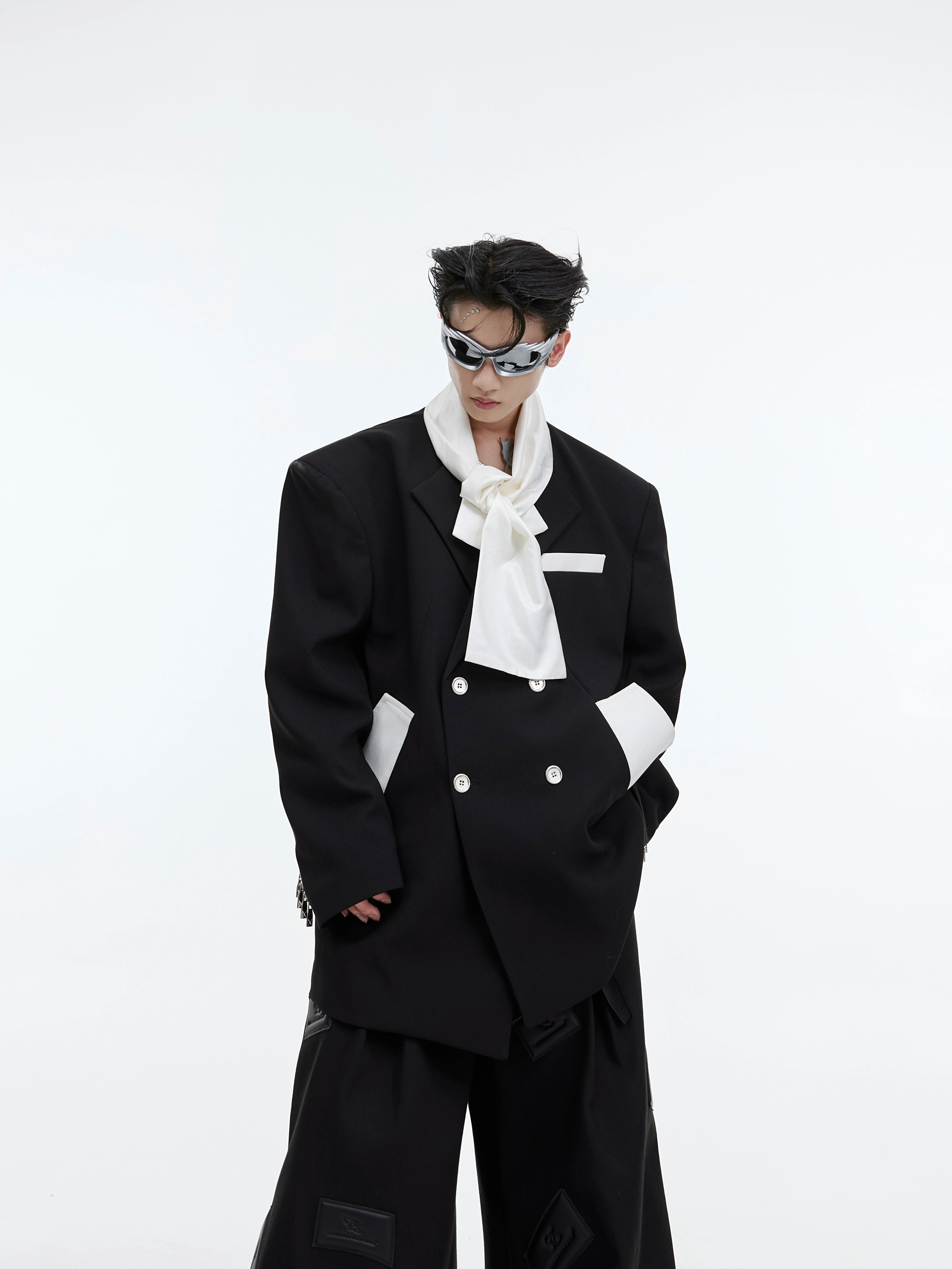 ArguE CulturE Twill Silhouette Contrasting Tie Stitched Suit Top