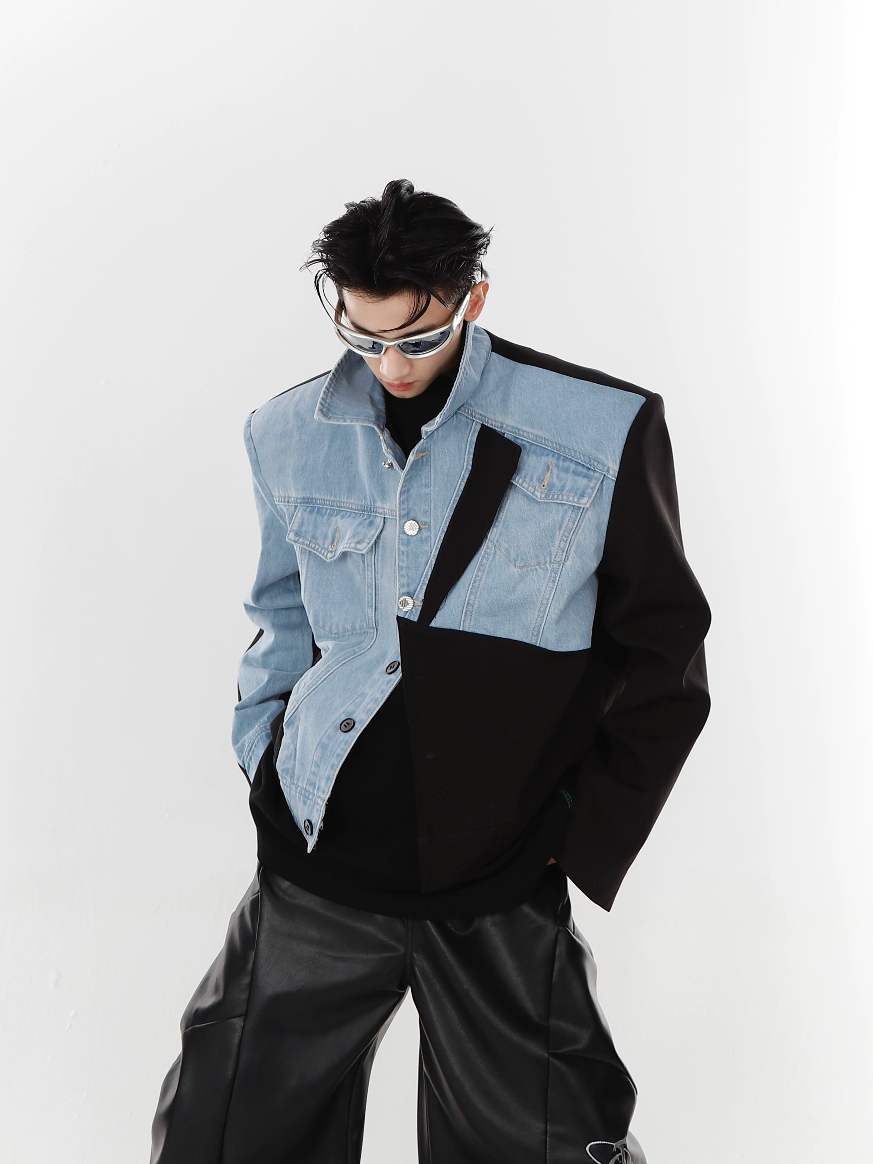 Argue Culture Trendsetter Deconstructed Denim Suit Top