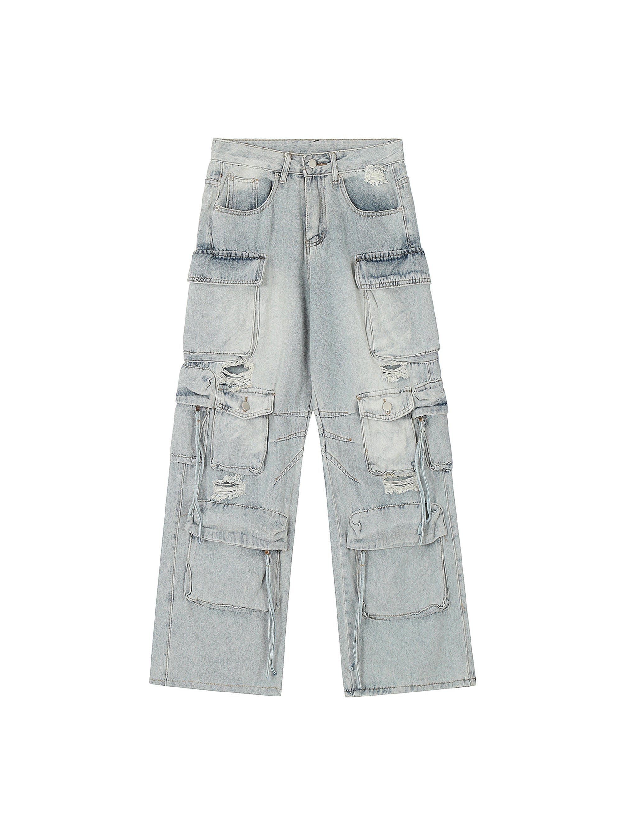 BLACKLISTS American Hip Hop Y2K Ripped Denim
