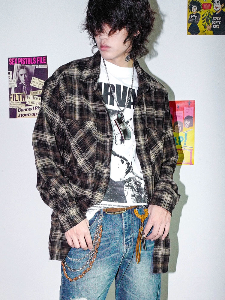 BIZZCUT American Rock Vintage Plaid Shirt