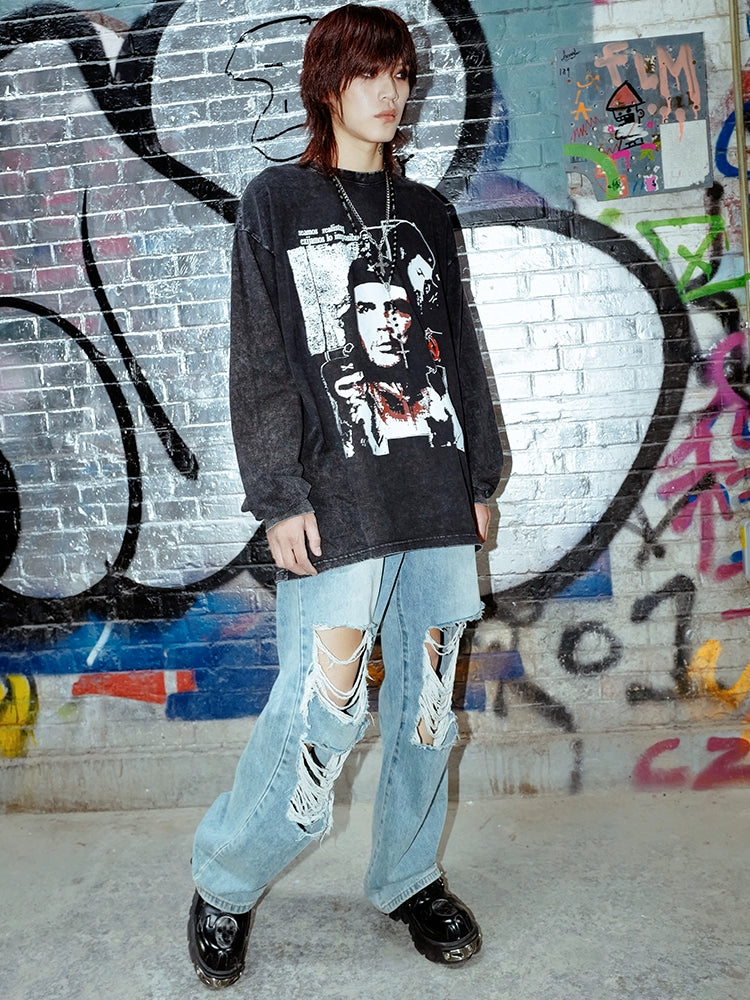 BIZZCUT American Retro Rock Style Long Sleeve