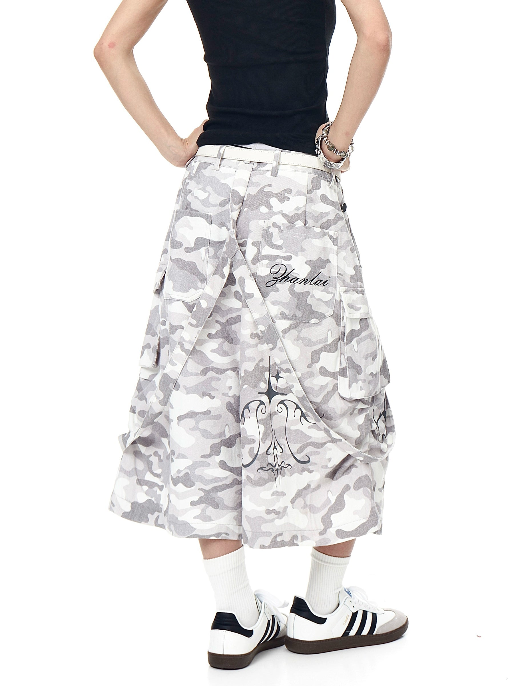 BLACKLISTS American Retro Stitched Camouflage Shorts