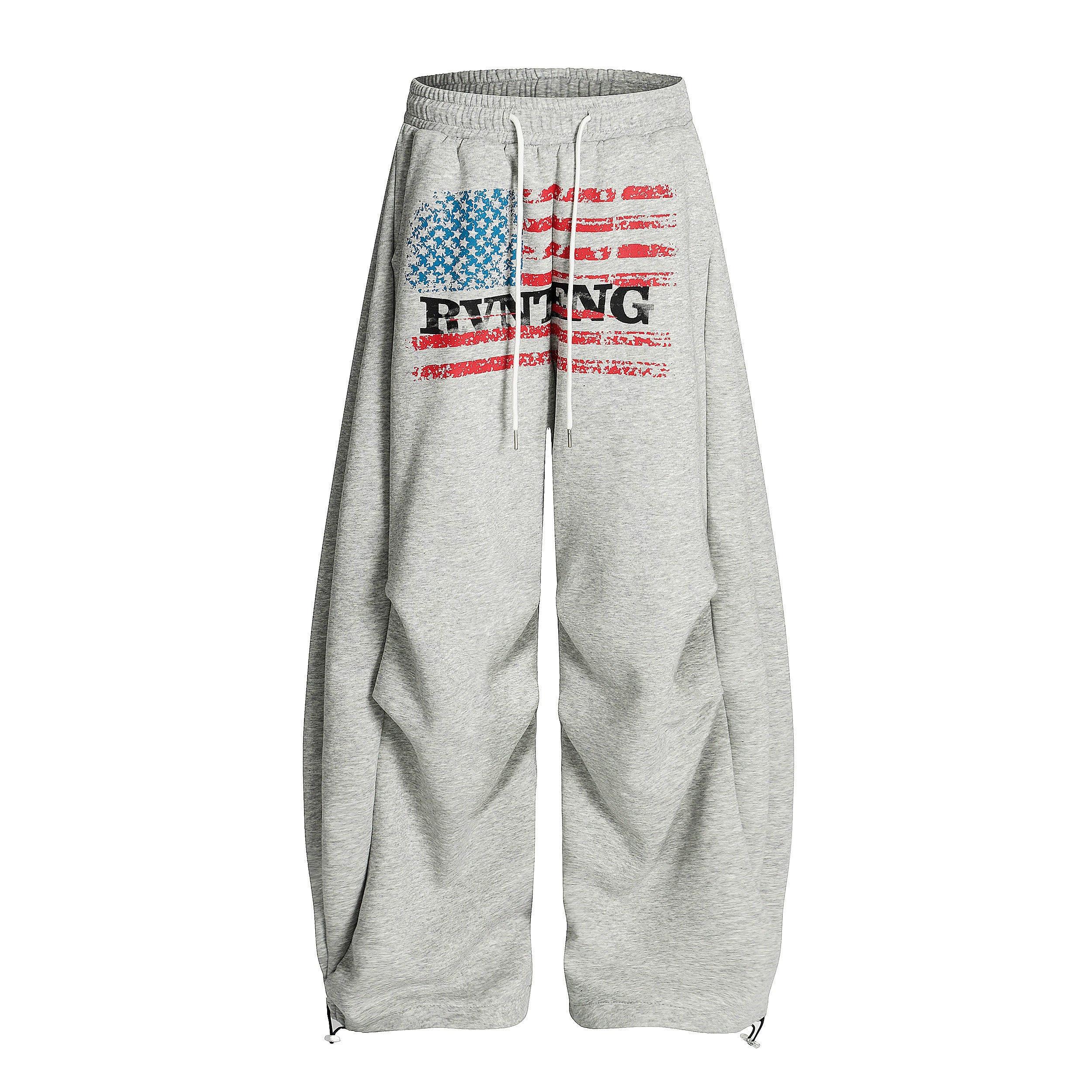 BLACKLISTS American Vintage Print Pleated Sweatpants