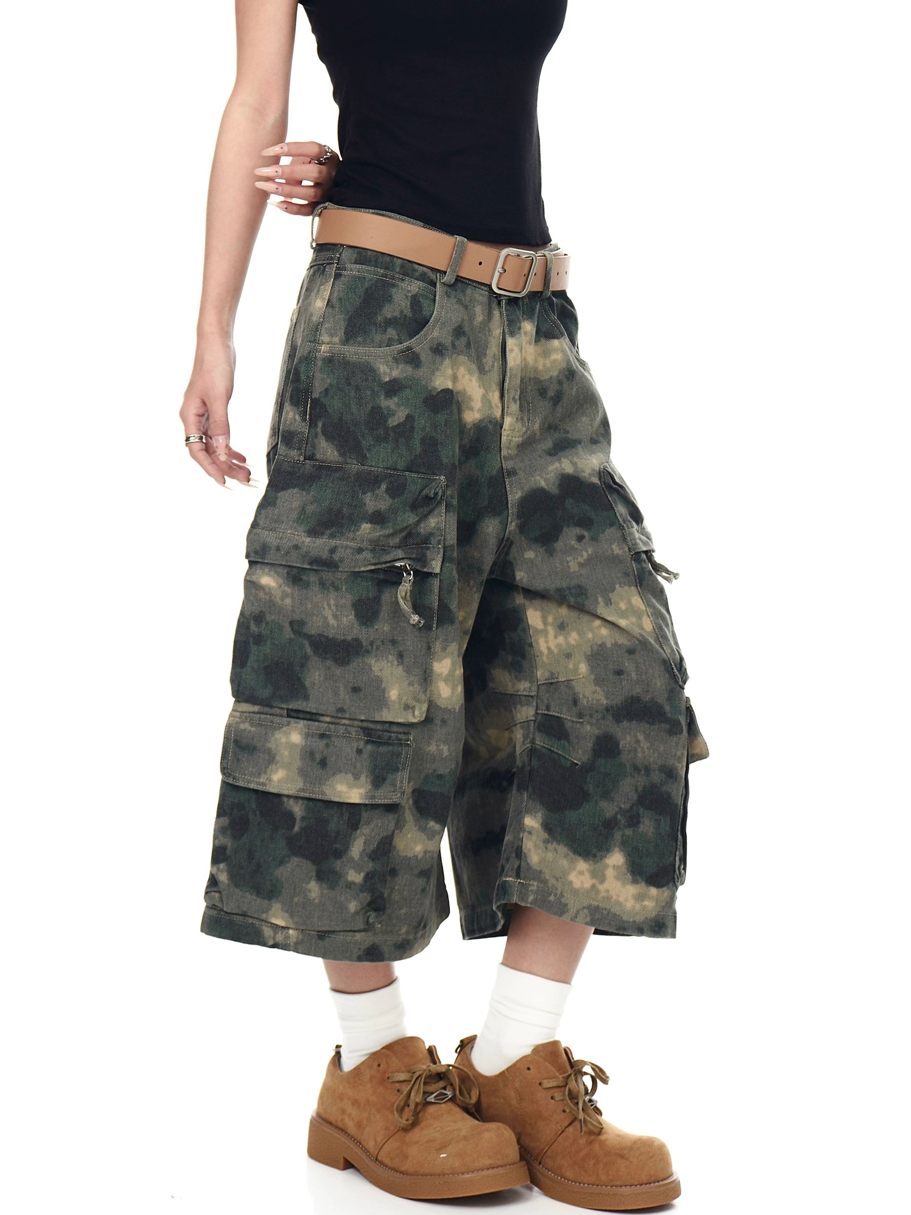 BLACKLISTS American Retro Smudge Camouflage Cargo Shorts