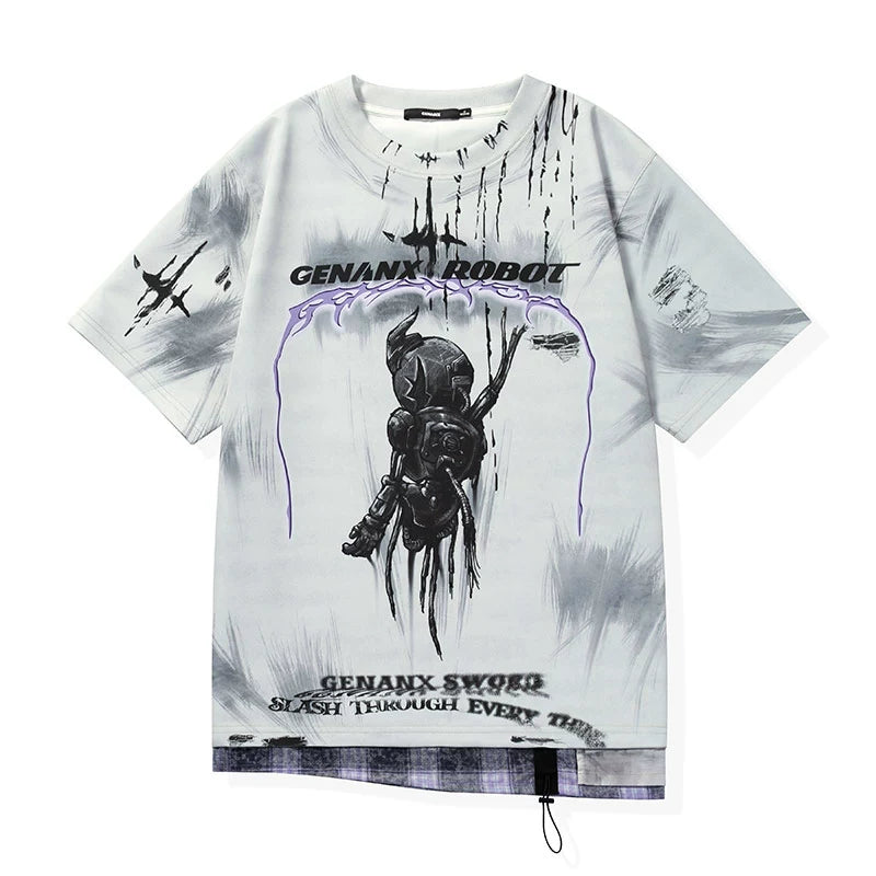 GENANX Rock Trend Printed Space Cotton T-Shirt