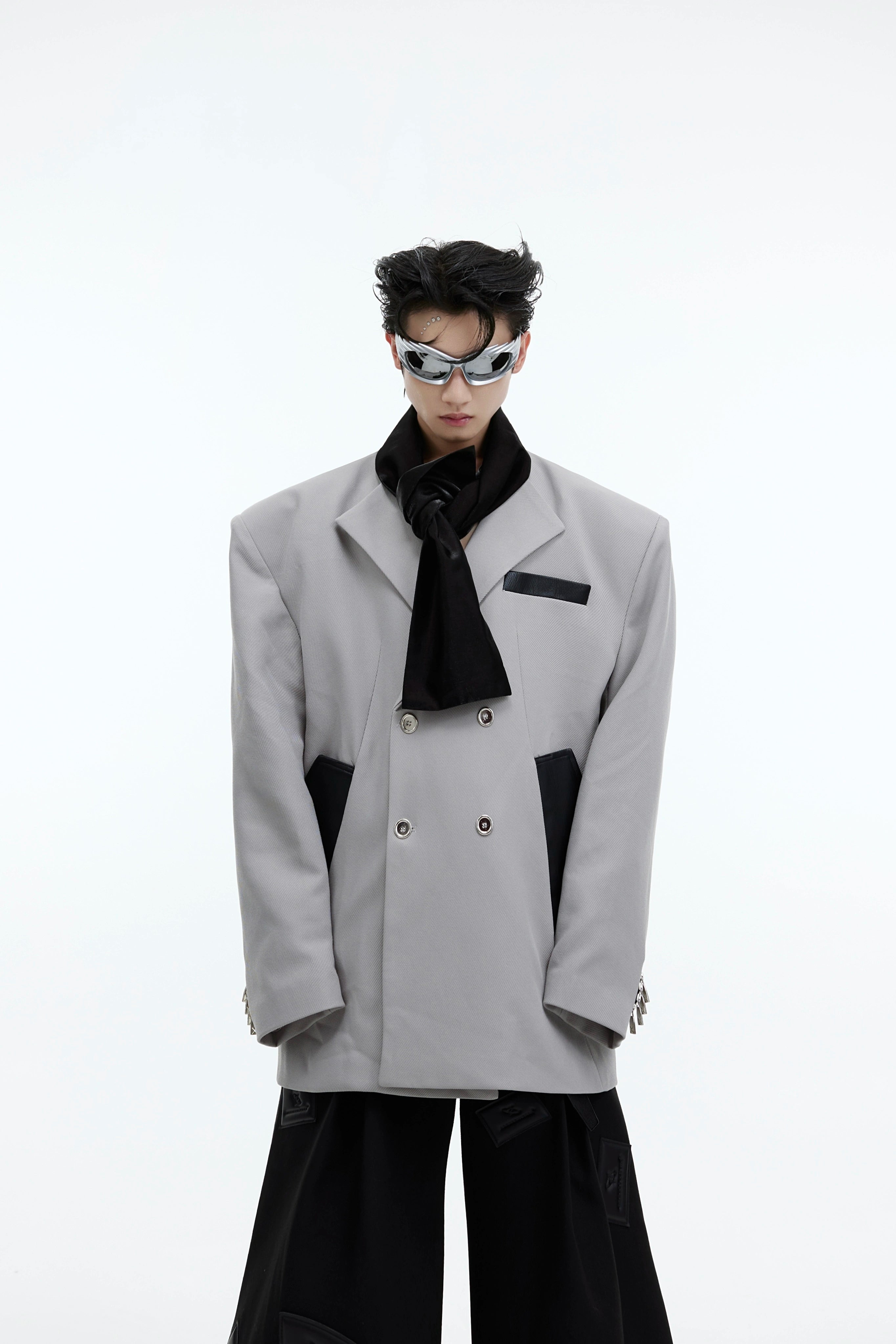 ArguE CulturE Twill Silhouette Contrasting Tie Stitched Suit Top