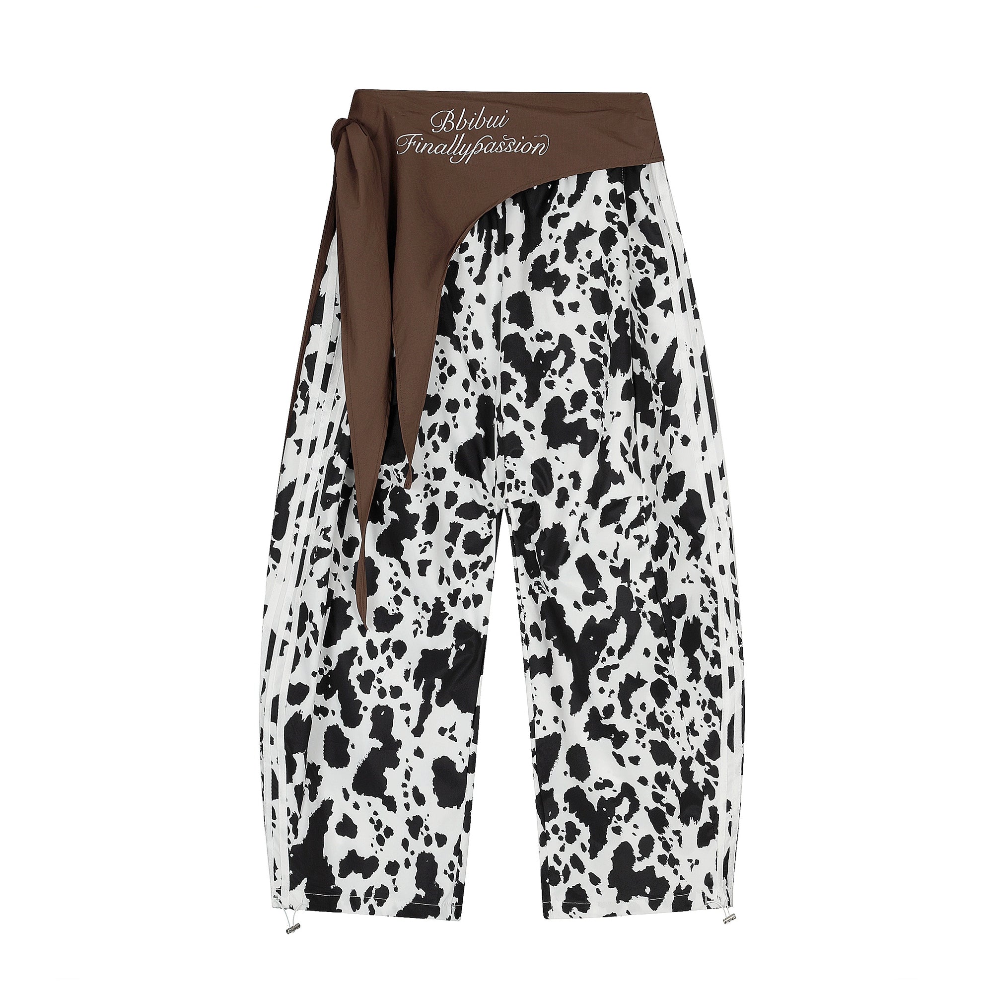 BLACKLISTS American Retro Black & White Contrasting Color Strap Casual Pants