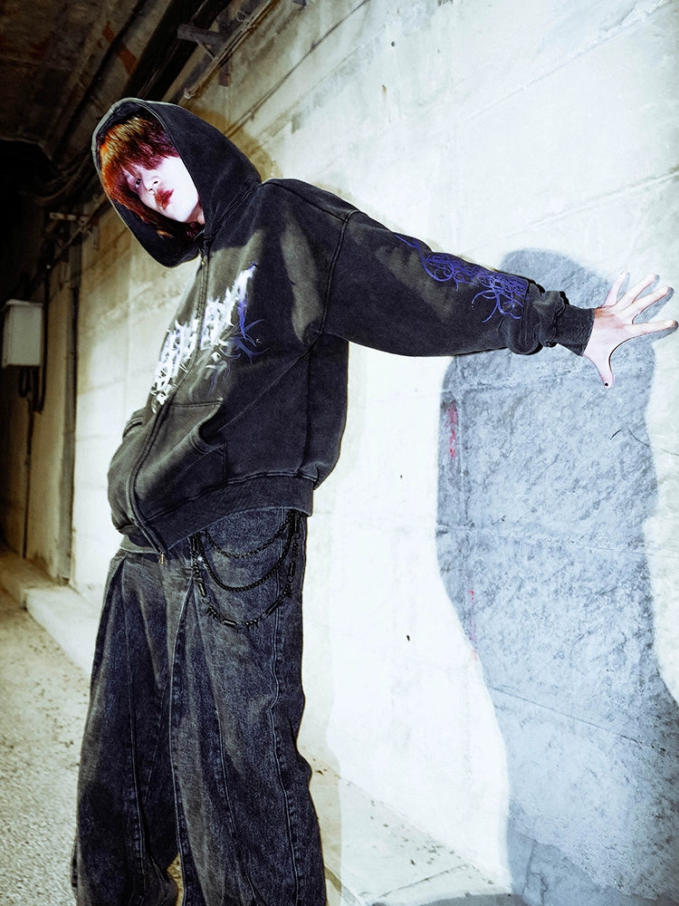 Bizzcut Dark Totem Riveted Fleece Hooded Sweater