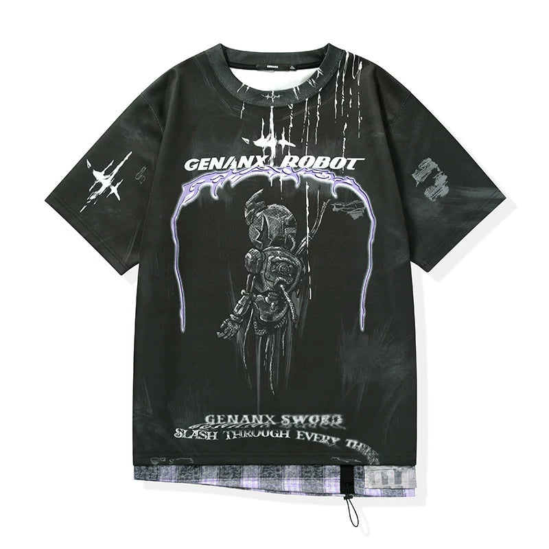 GENANX Rock Trend Printed Space Cotton T-Shirt