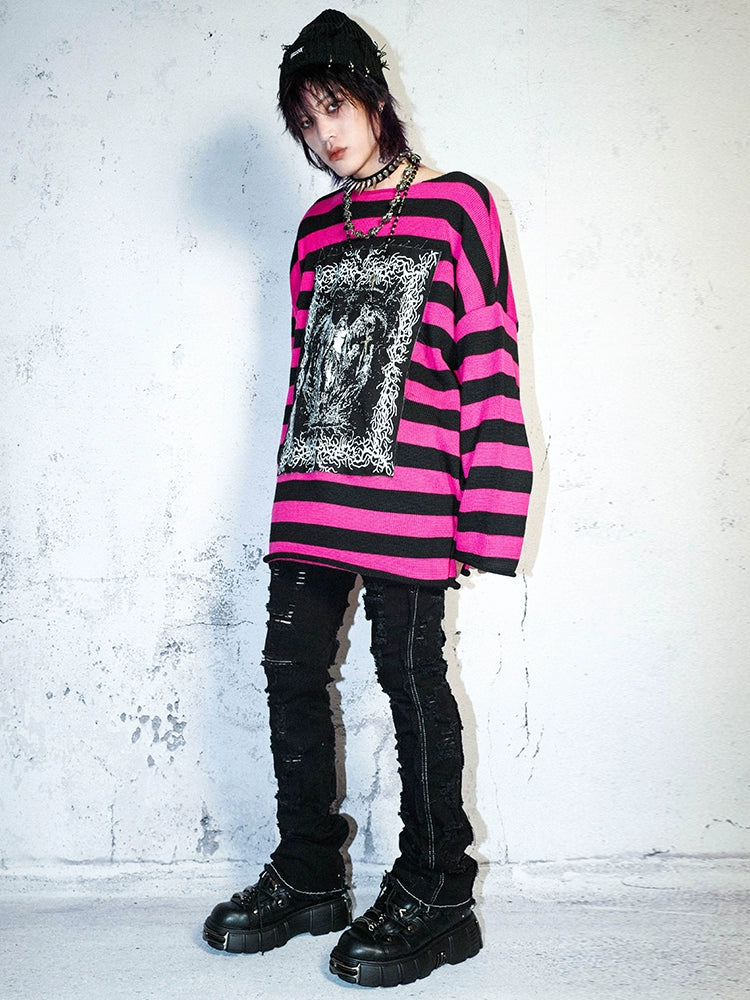 BIZZCUT Subculture Punk Main Striped Sweater