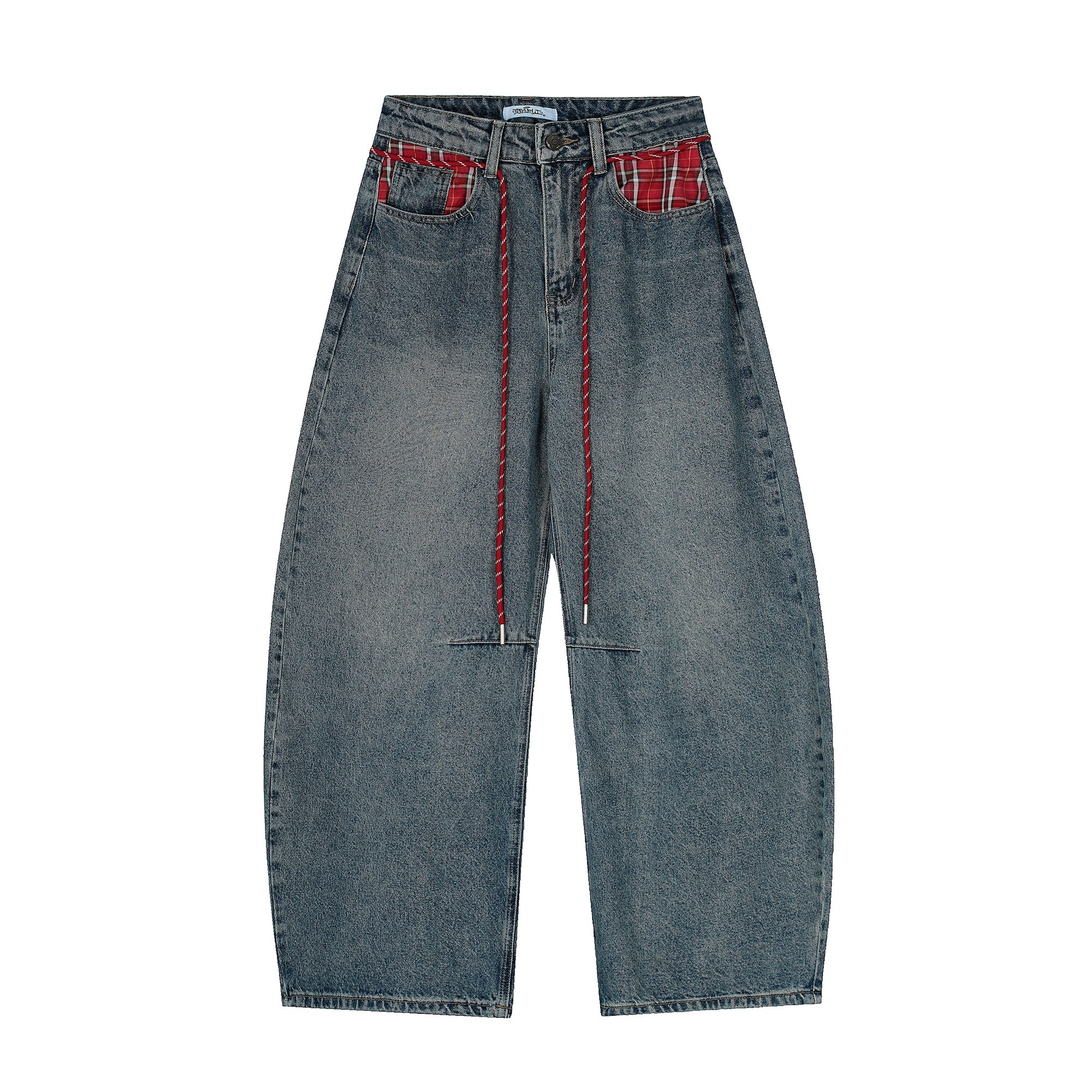 BLACKLISTS American Vintage Plaid Pocket Stitched Jeans