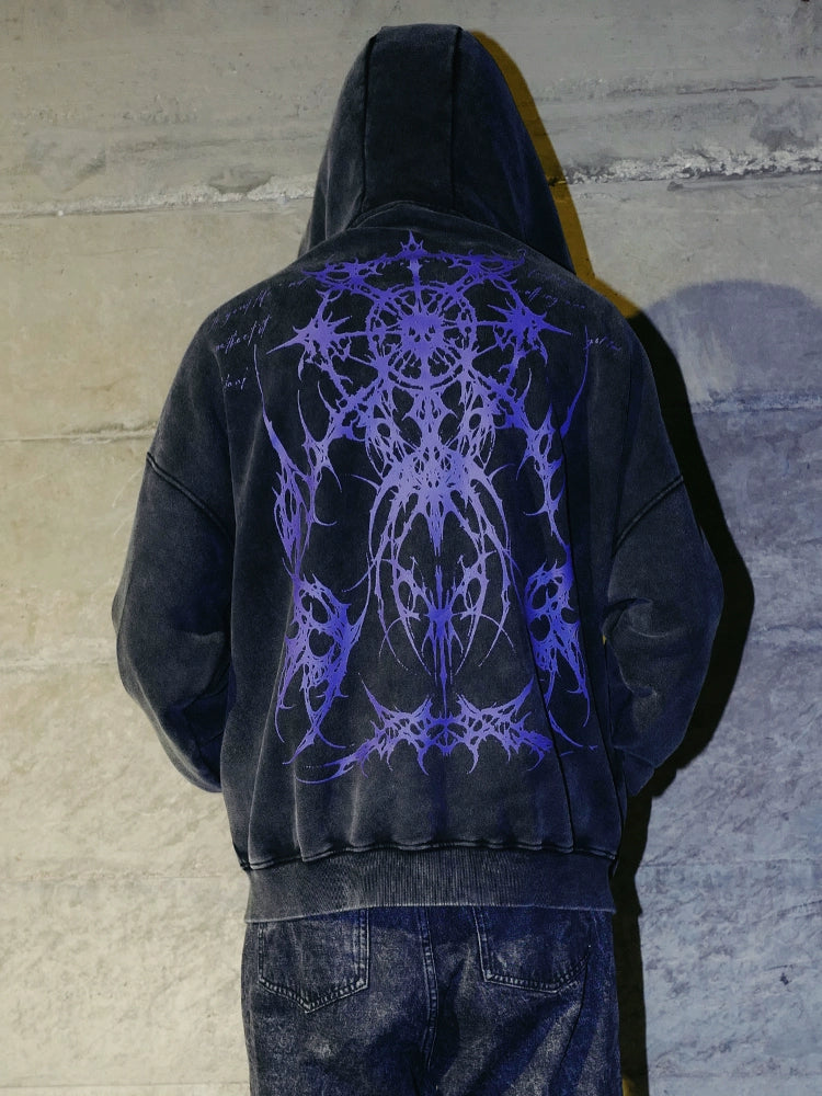 Bizzcut Dark Totem Riveted Fleece Hooded Sweater
