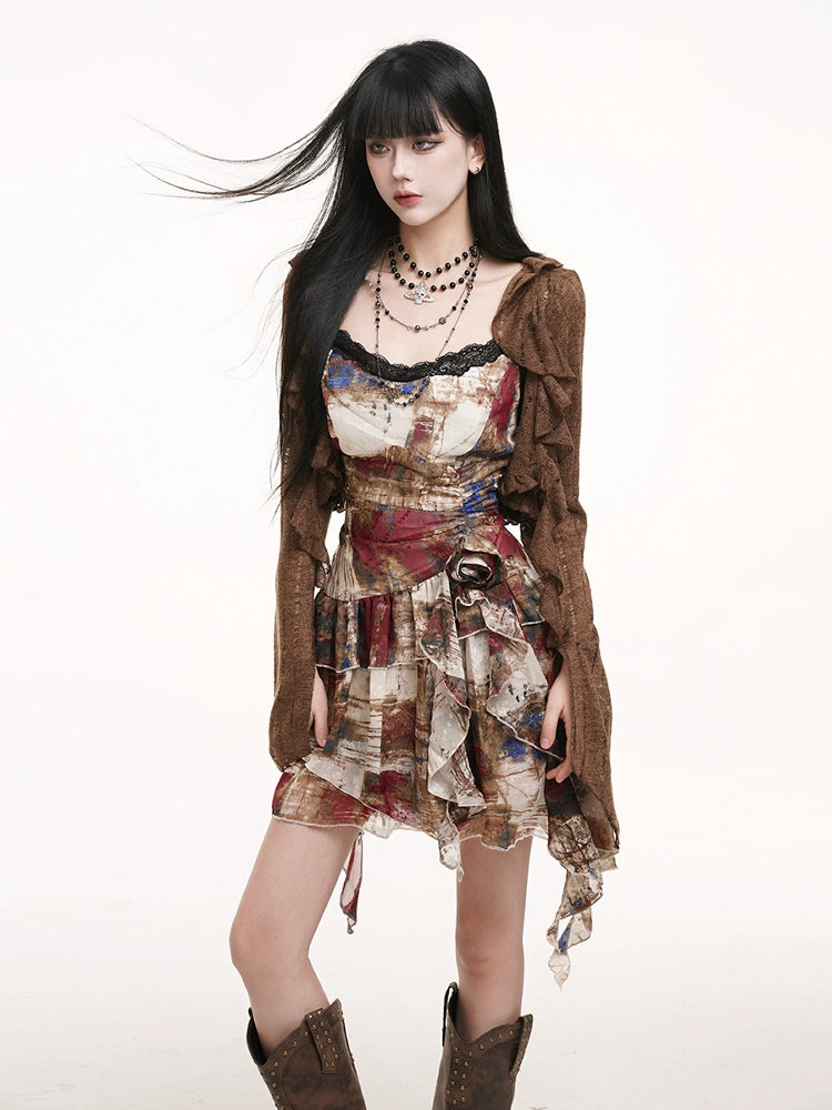 LADYGHOST Sweet Cool  Irregular Suspender Dress