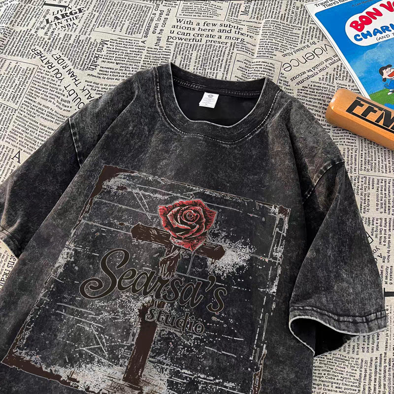 Y2K Gothic Rose T-Shirt