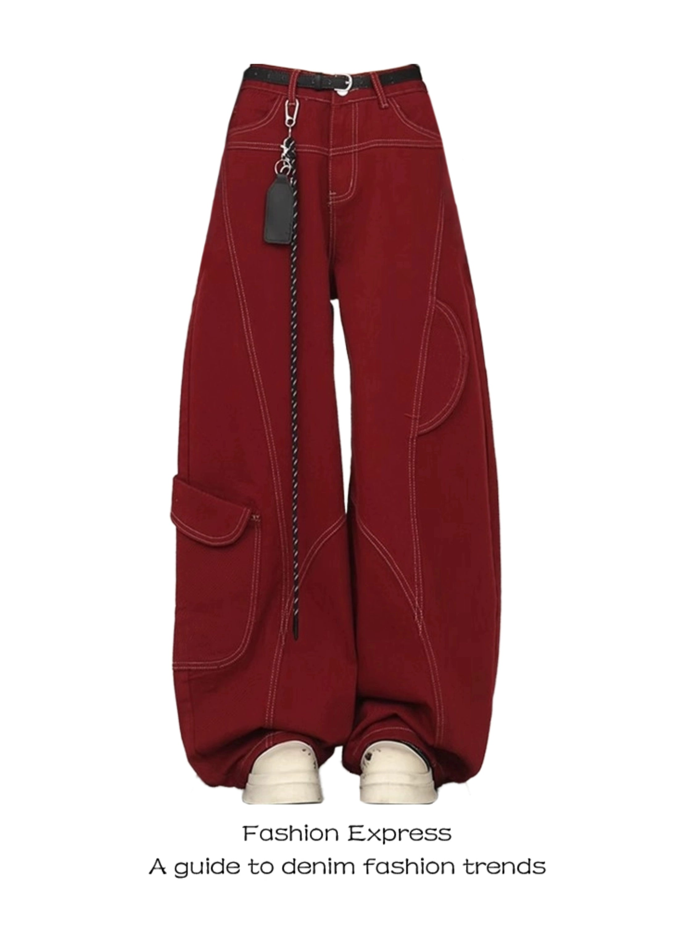 Fashion Express Hip Hop Trendy Red Jeans