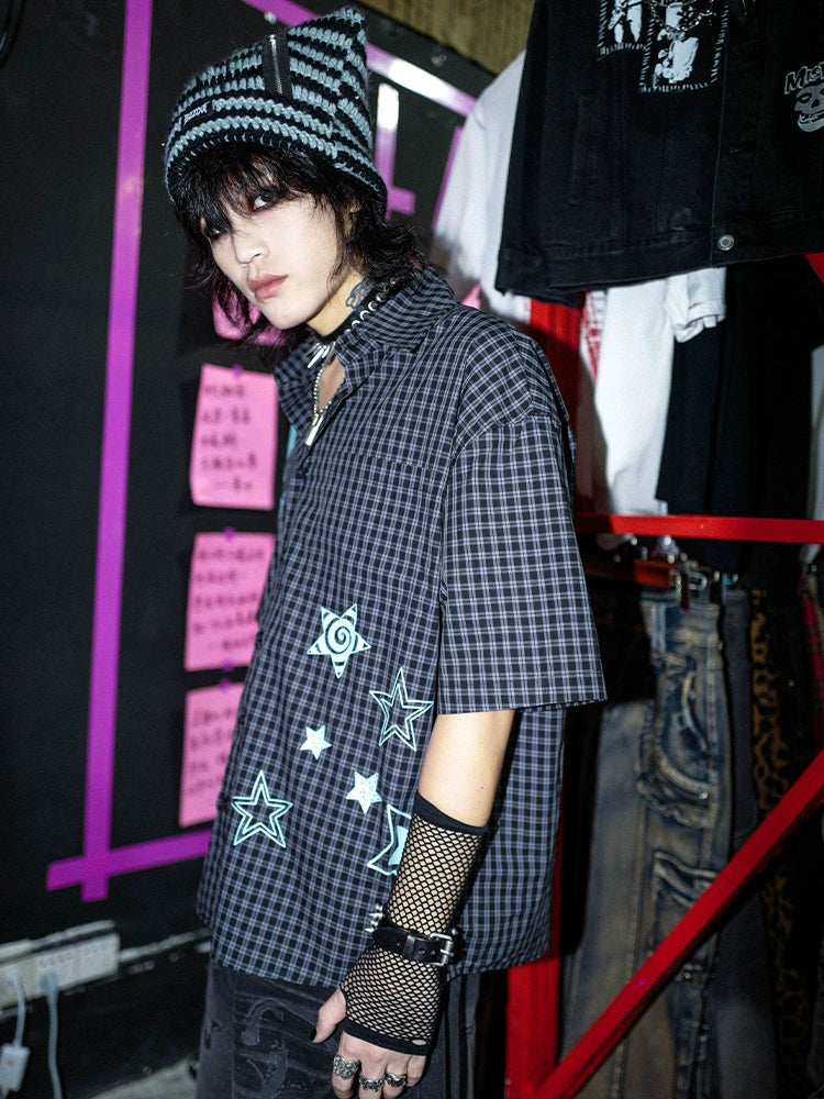 BIZZCUT Subculture Y2K Summer Star Short Sleeve Shirt