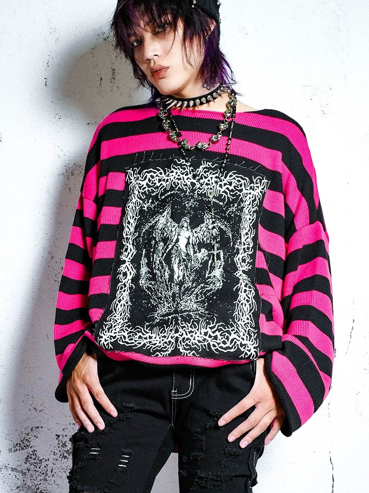 BIZZCUT Subculture Punk Main Striped Sweater