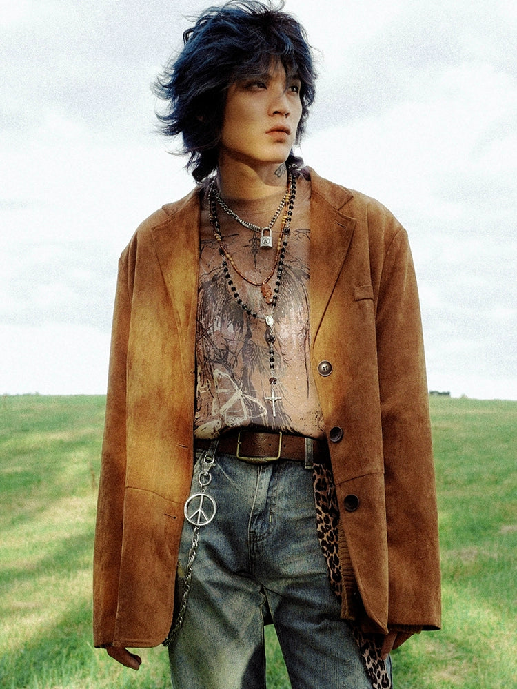BIZZCUT Vintage Hippie Era Suede Trench Coat