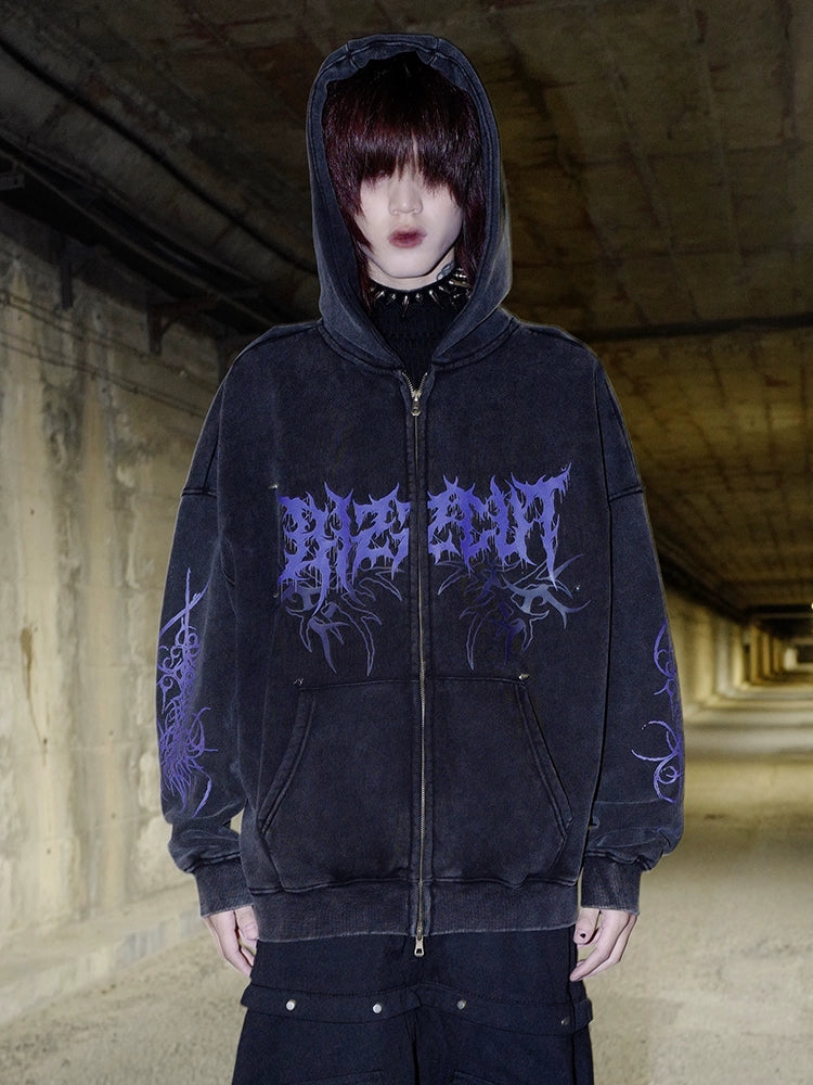 Bizzcut Dark Totem Riveted Fleece Hooded Sweater