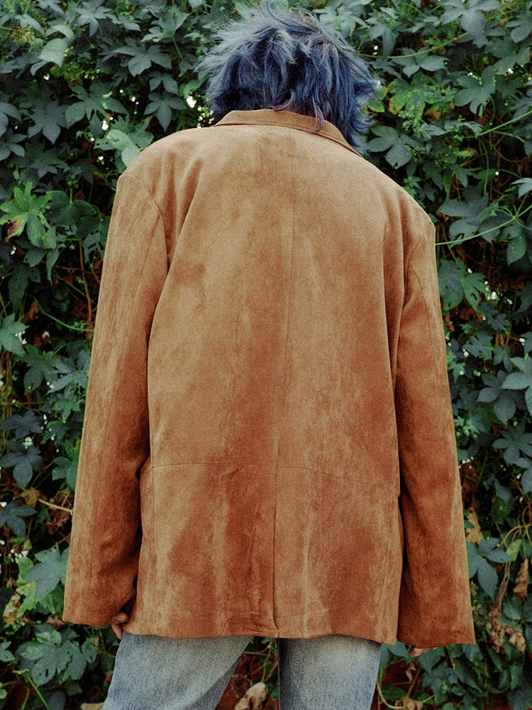 BIZZCUT Vintage Hippie Era Suede Trench Coat
