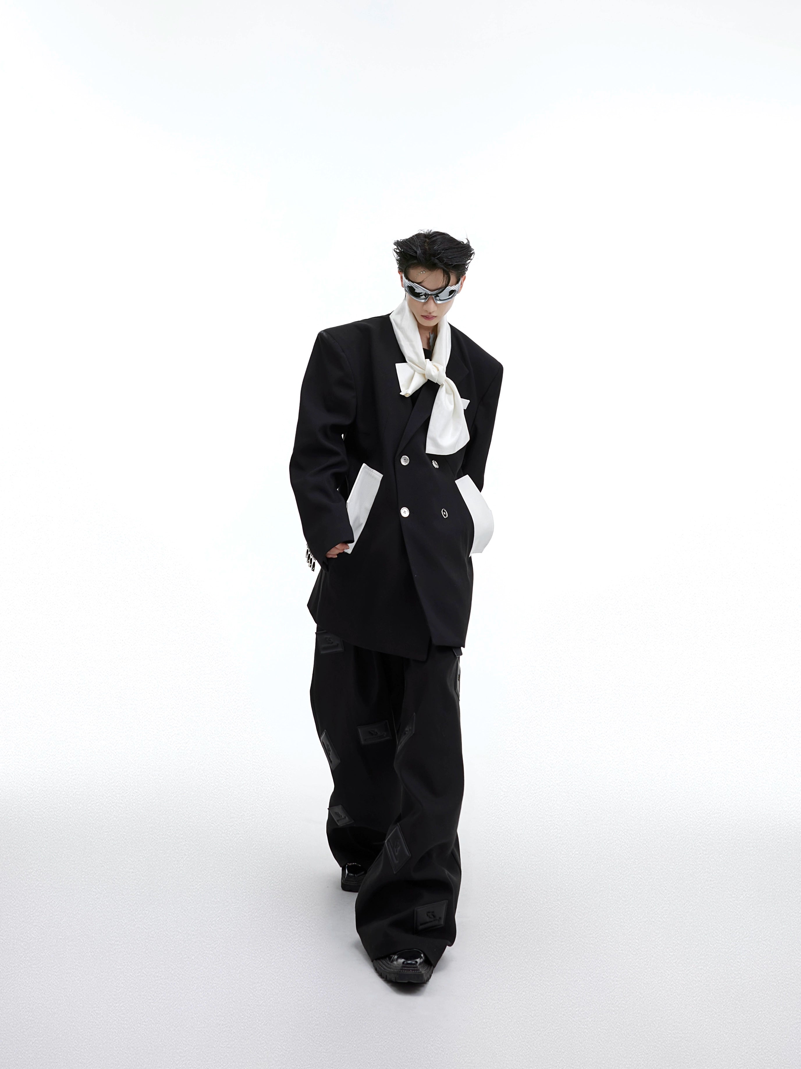 ArguE CulturE Twill Silhouette Contrasting Tie Stitched Suit Top