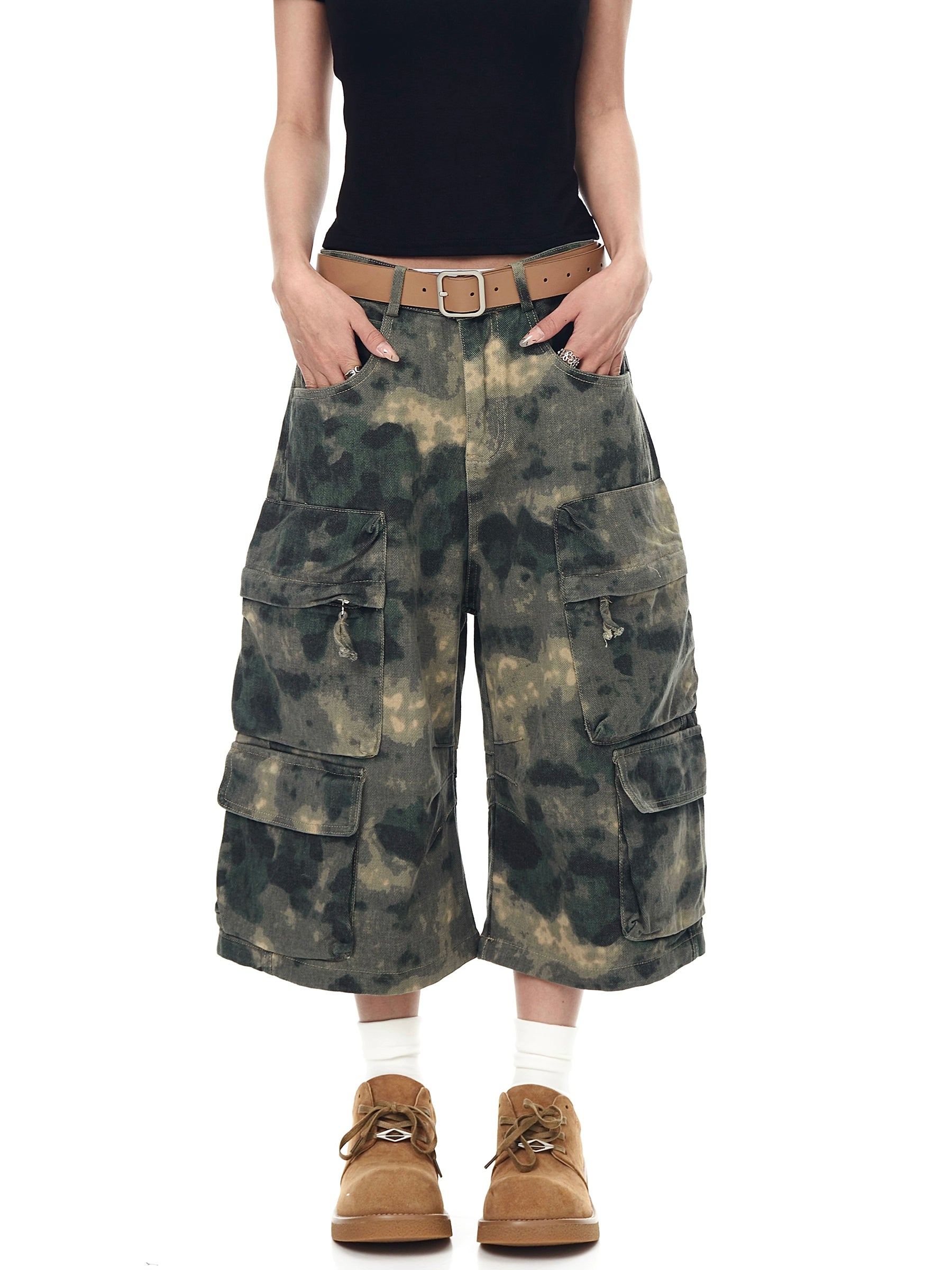 BLACKLISTS American Retro Smudge Camouflage Cargo Shorts