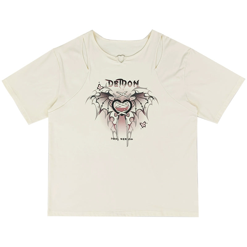 CATWISH Subculture Charm Heart Cat T-Shirt
