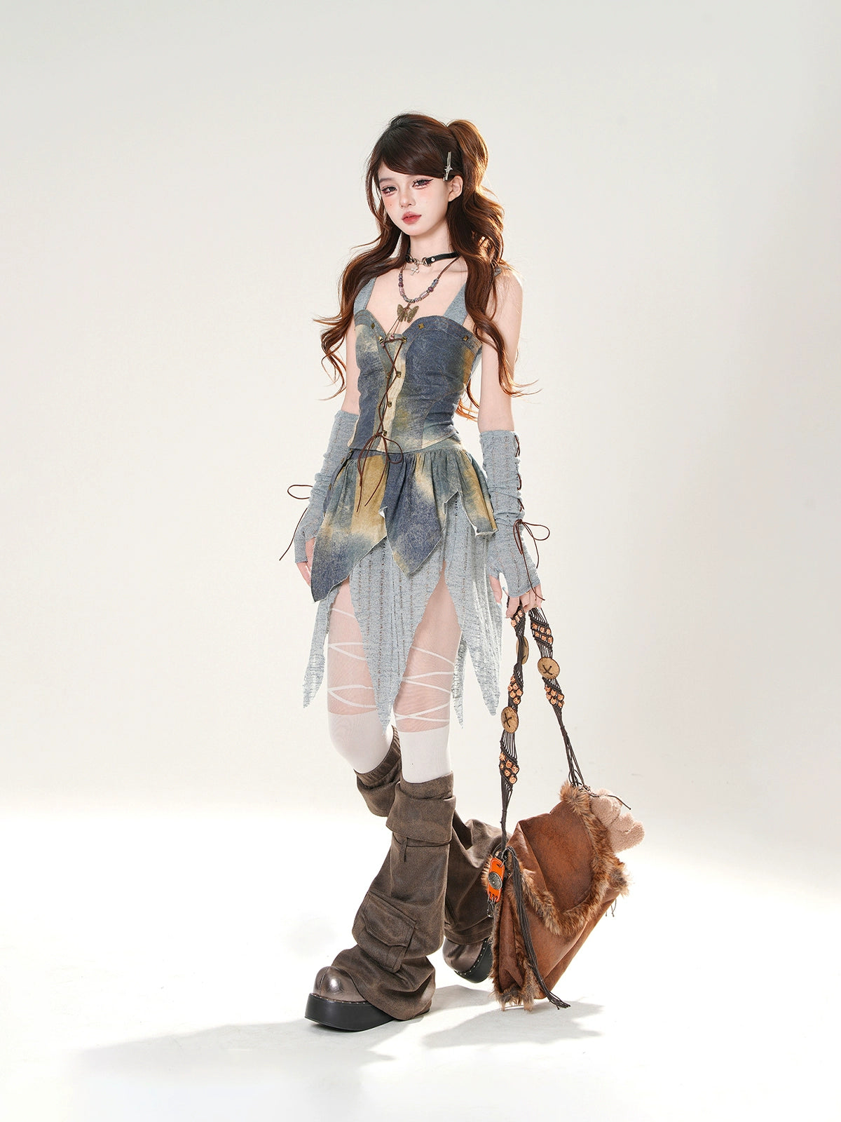KELLY KITTY Subculture Y2K Van Gogh Oil Painting Skirt