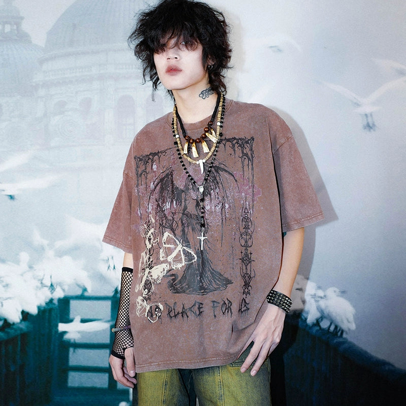 BIZZCUT Wasteland Twilight Poem Brown Print Long Sleeve